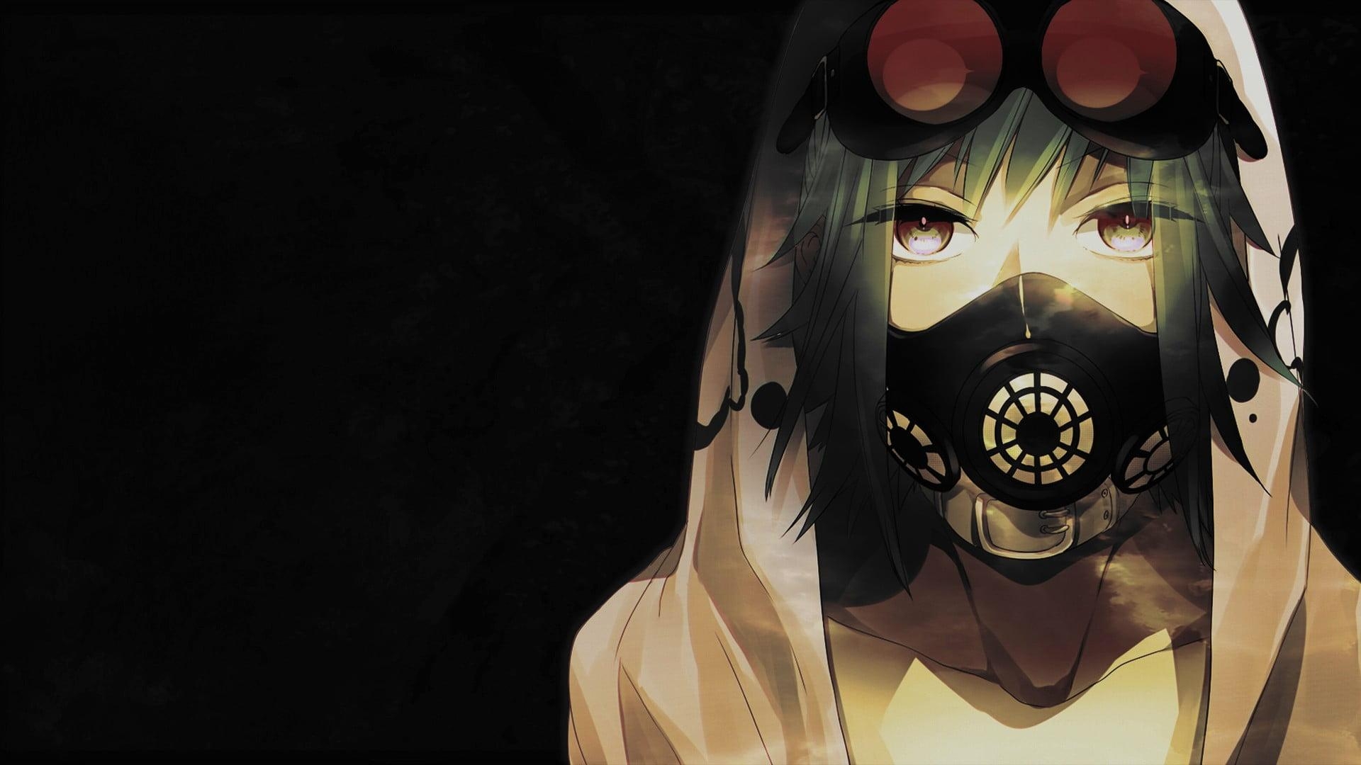 1920x1080 Anime character wearing black face mask with goggles and hoodie HD, Desktop