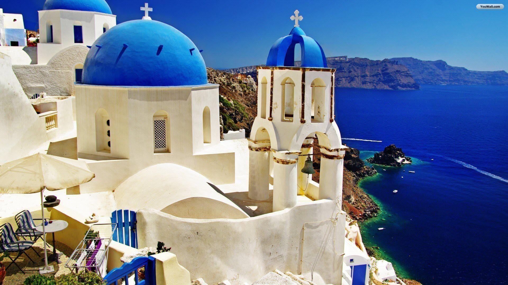 1920x1080 Santorini HD Wallpaper, Desktop