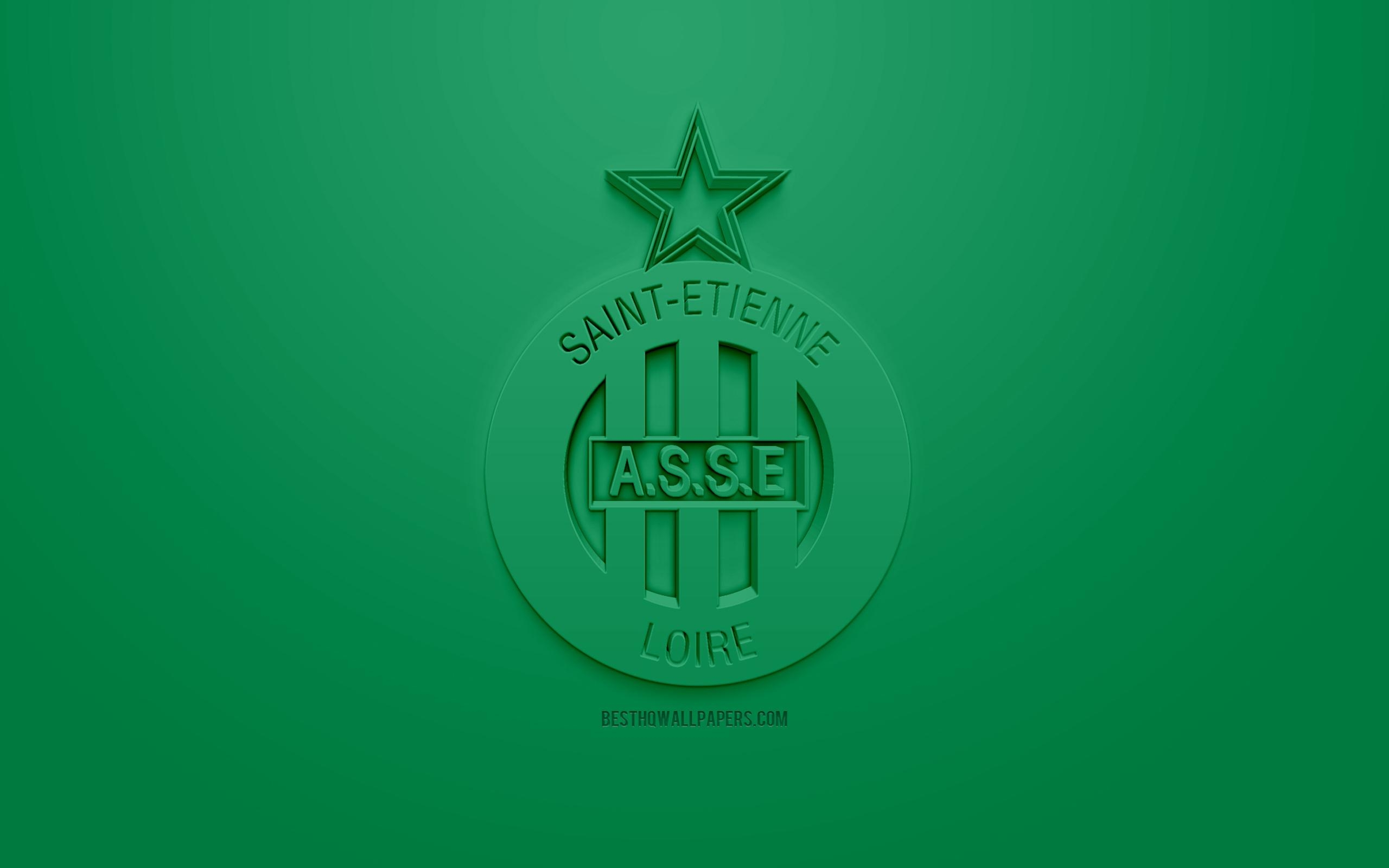 2560x1600 Download Wallpaper AS Saint Etienne, ASSE, Creative 3D Logo, Green, Desktop