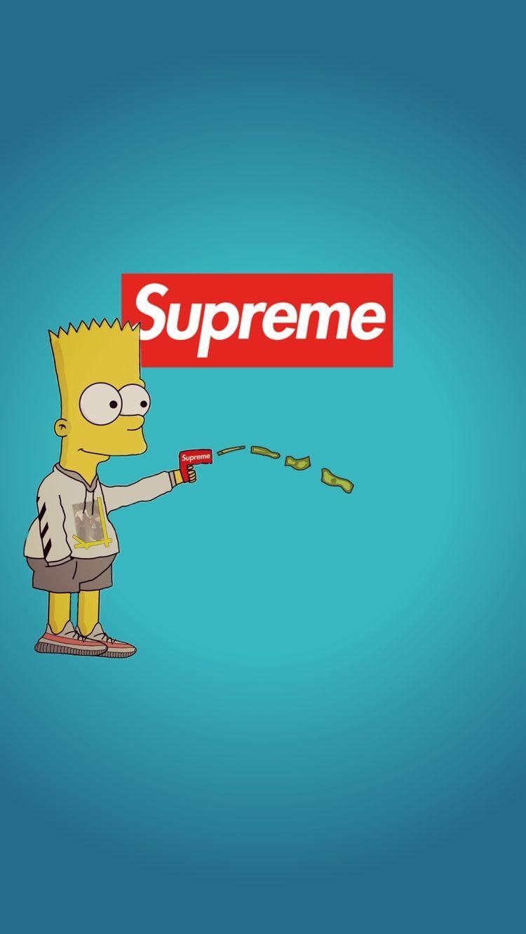 750x1340 Supreme Wallpaper Bart Simpsons Wallpaper Bart, Phone