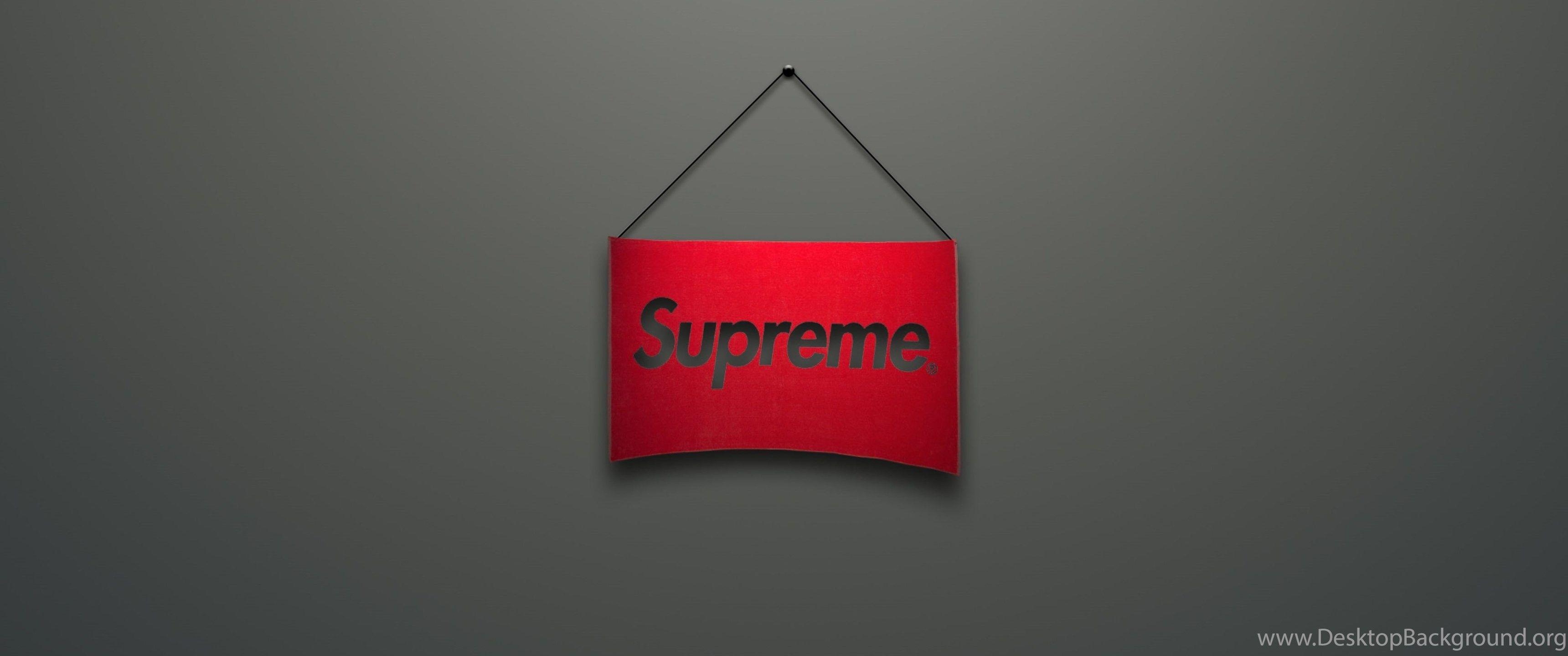 3440x1440 Download Wallpaper 3840x2160 Supreme, Logo, Red, Minimalism 4K, Dual Screen