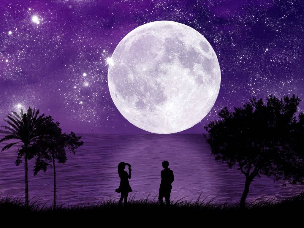 1030x770 Good Night Wallpaper For Love Picture and Image. Purple sky, Picture, Beautiful moon, Desktop