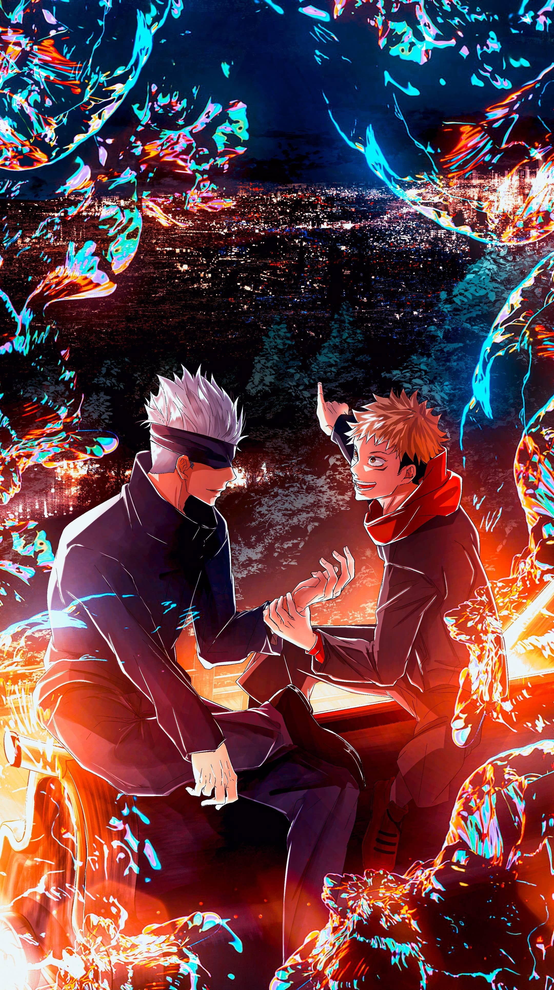 2160x3860 Jujutsu Kaisen Yuji and Satoru 4K Vertical Wallpaper. Samurai anime, Anime chibi, HD anime wallpaper, Phone