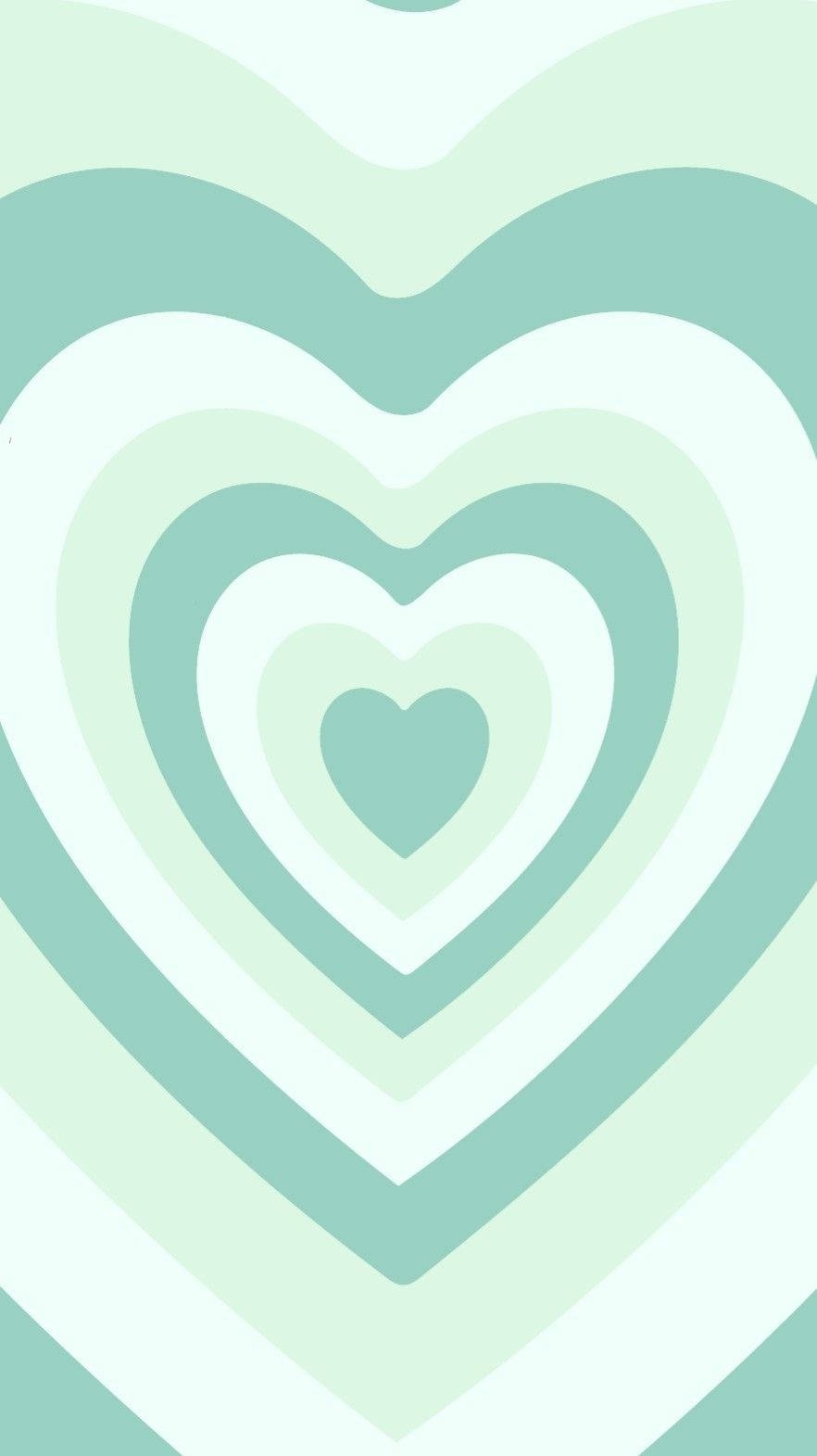 890x1580 Download Y2k Heart In Minty Green Colour Wallpaper, Phone