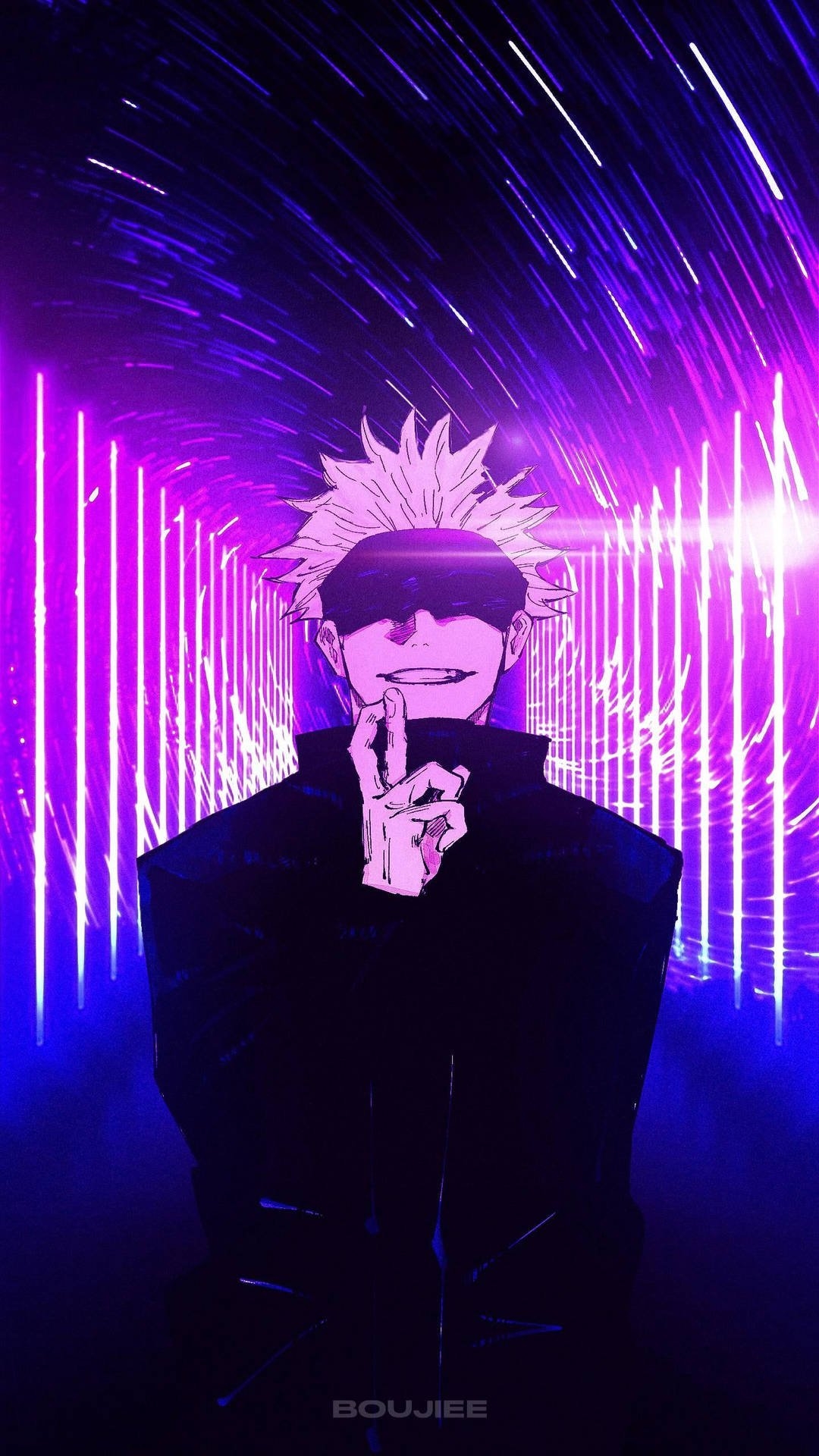 1080x1920 Download Neon Purple Satoru Gojo Jujutsu Kaisen Phone Wallpaper, Phone