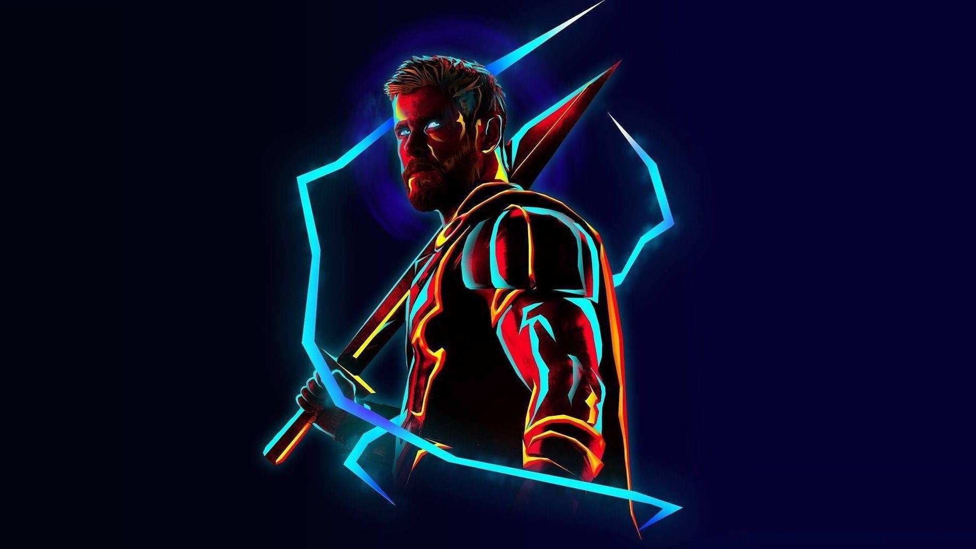 1920x1080 Neon Avengers  Desktop Wallpaper based on artwork, Desktop