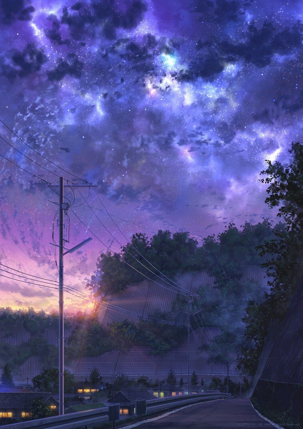 1060x1500 niam niam. Anime scenery, Sky art, Phone