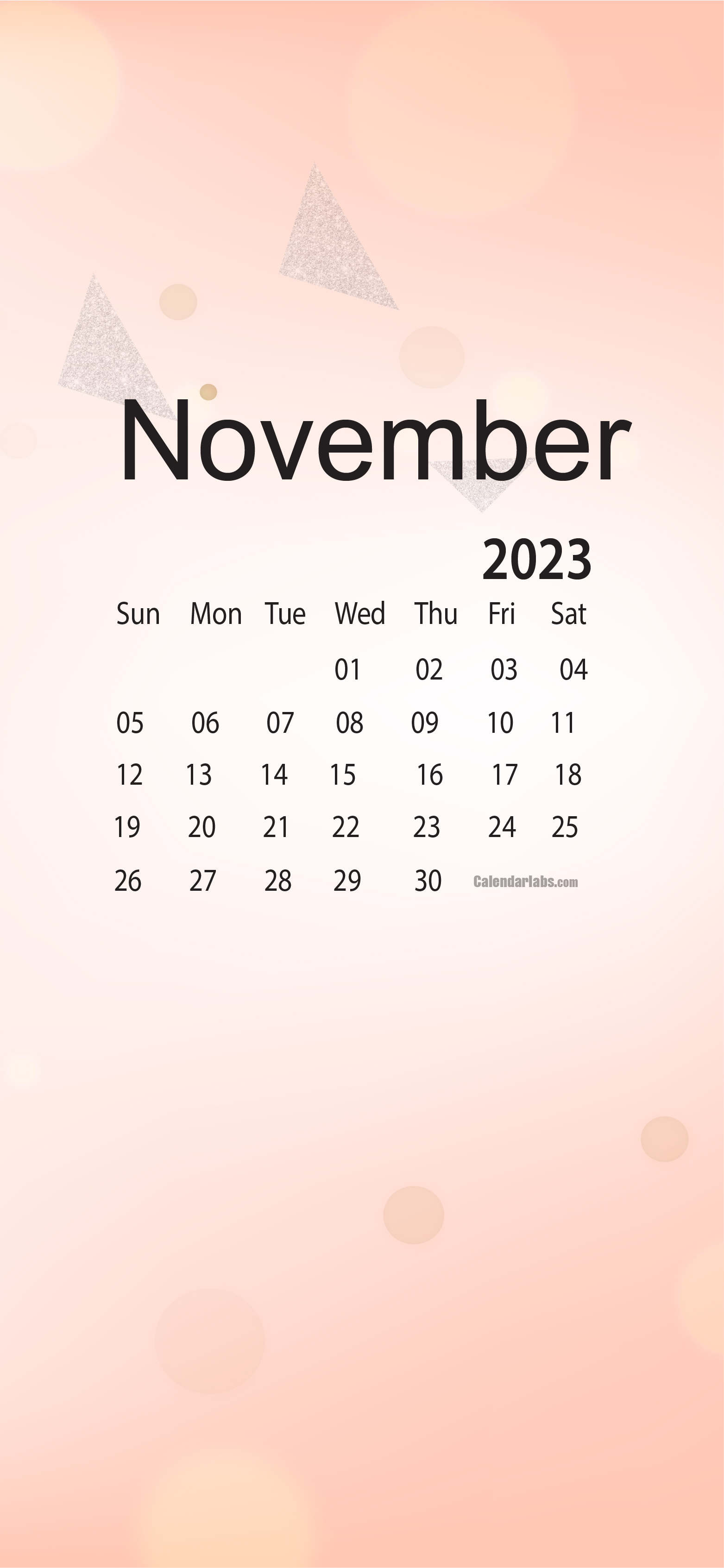 1570x3390 November 2023 Desktop Wallpaper Calendar, Phone