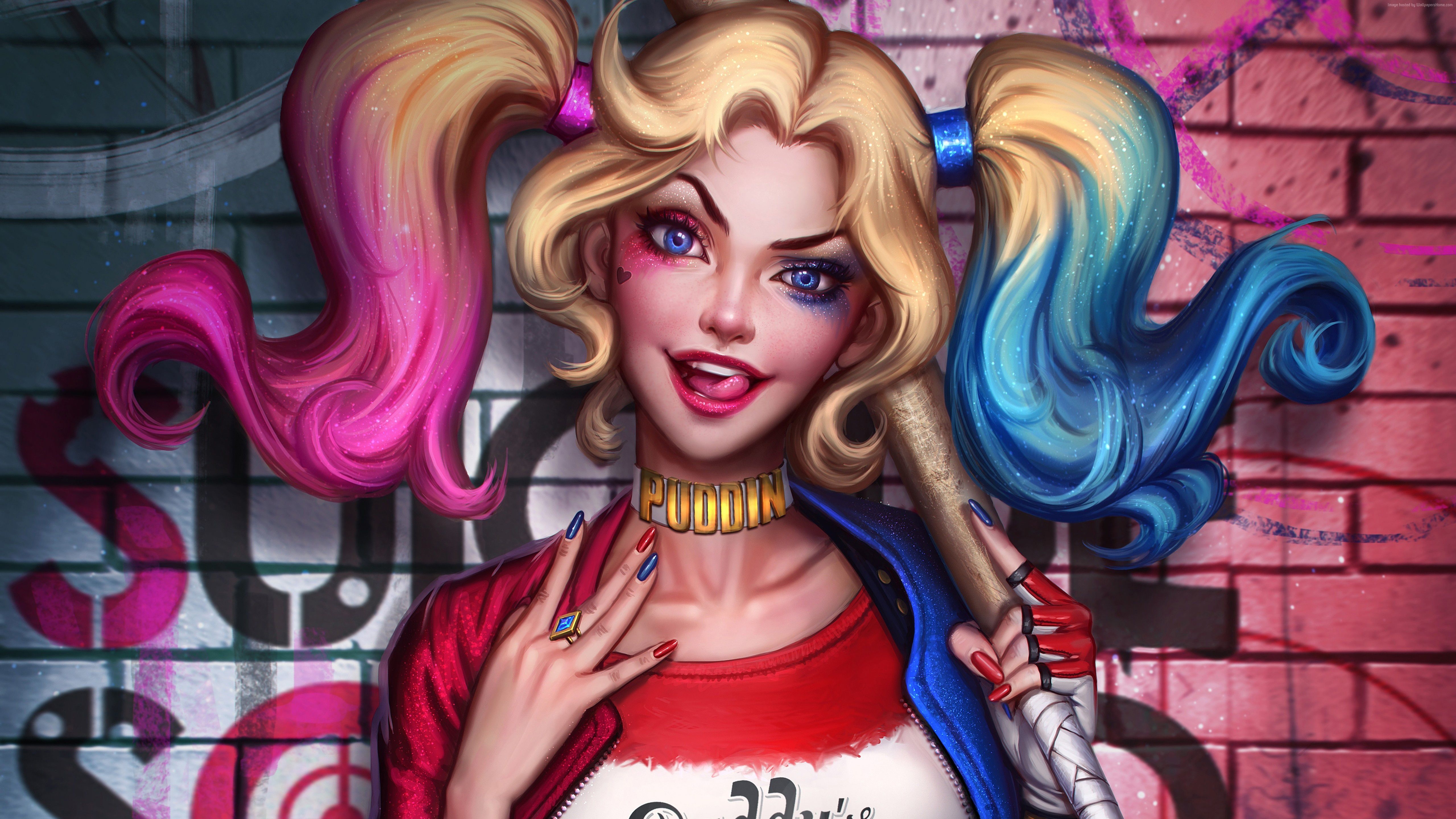 5120x2880 Wallpaper Harley Quinn, DC Comics, Artwork, 5K, Games, Desktop