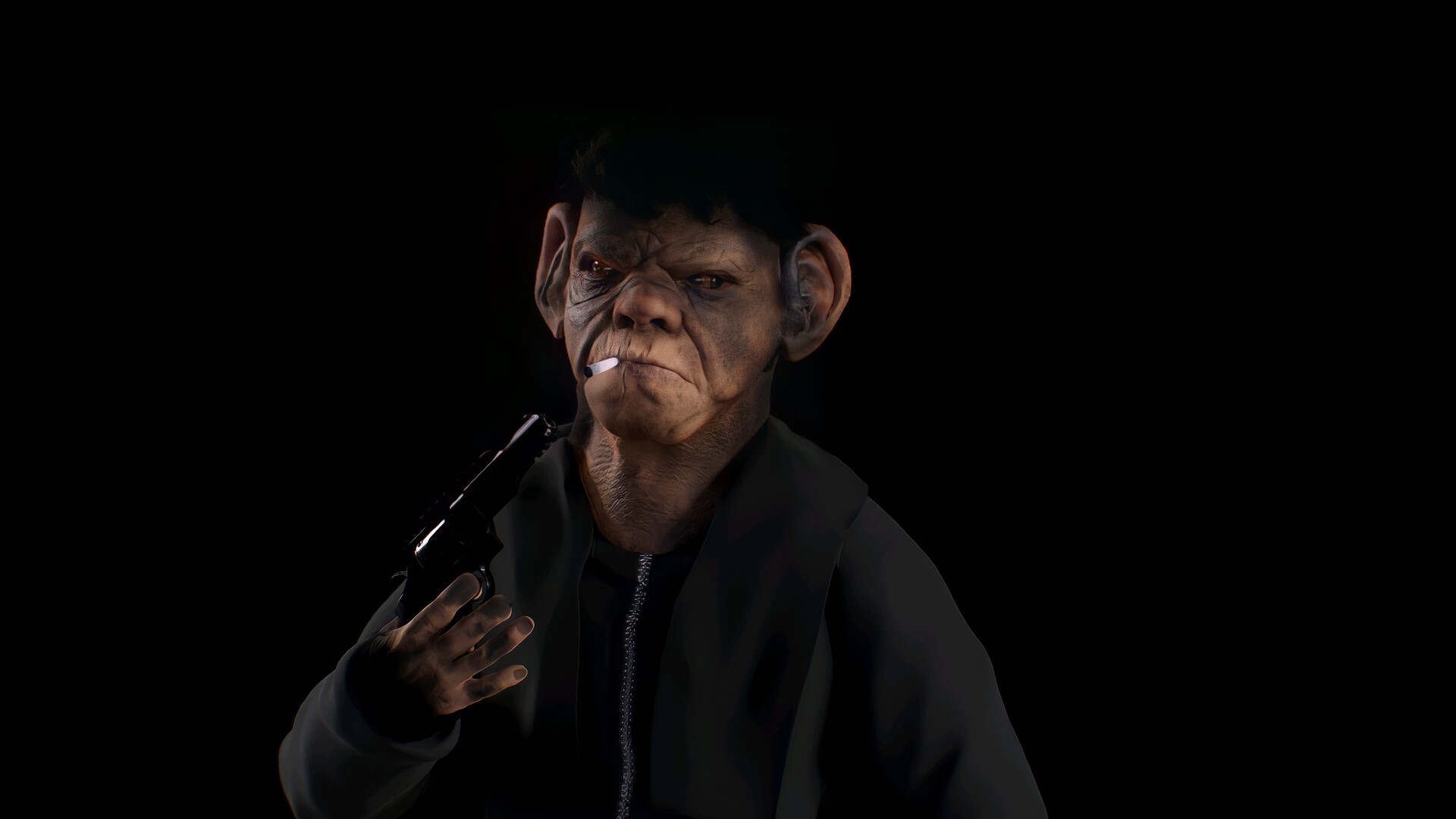 1920x1080 Gangster Monkey 3D Art, Desktop