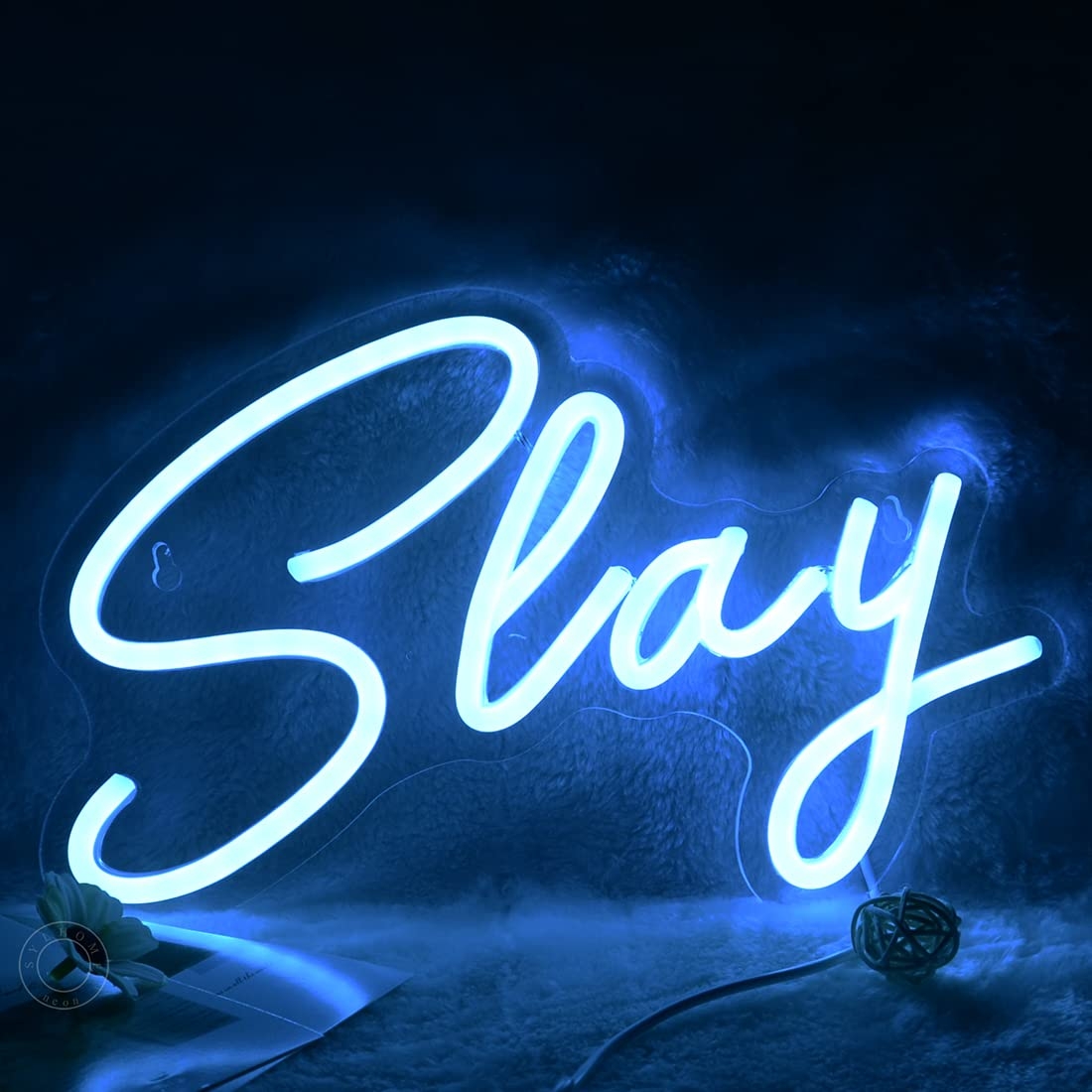 1100x1100 Amazon.com, SYLHOME Slay Blue LED Neon Light Sign Cool Boys Girls Preppy Bedroom Game Play Room Desk Wall Decor Sign Do Well Club Pub Bar Man Cave Game Center Birthday Christmas, Phone