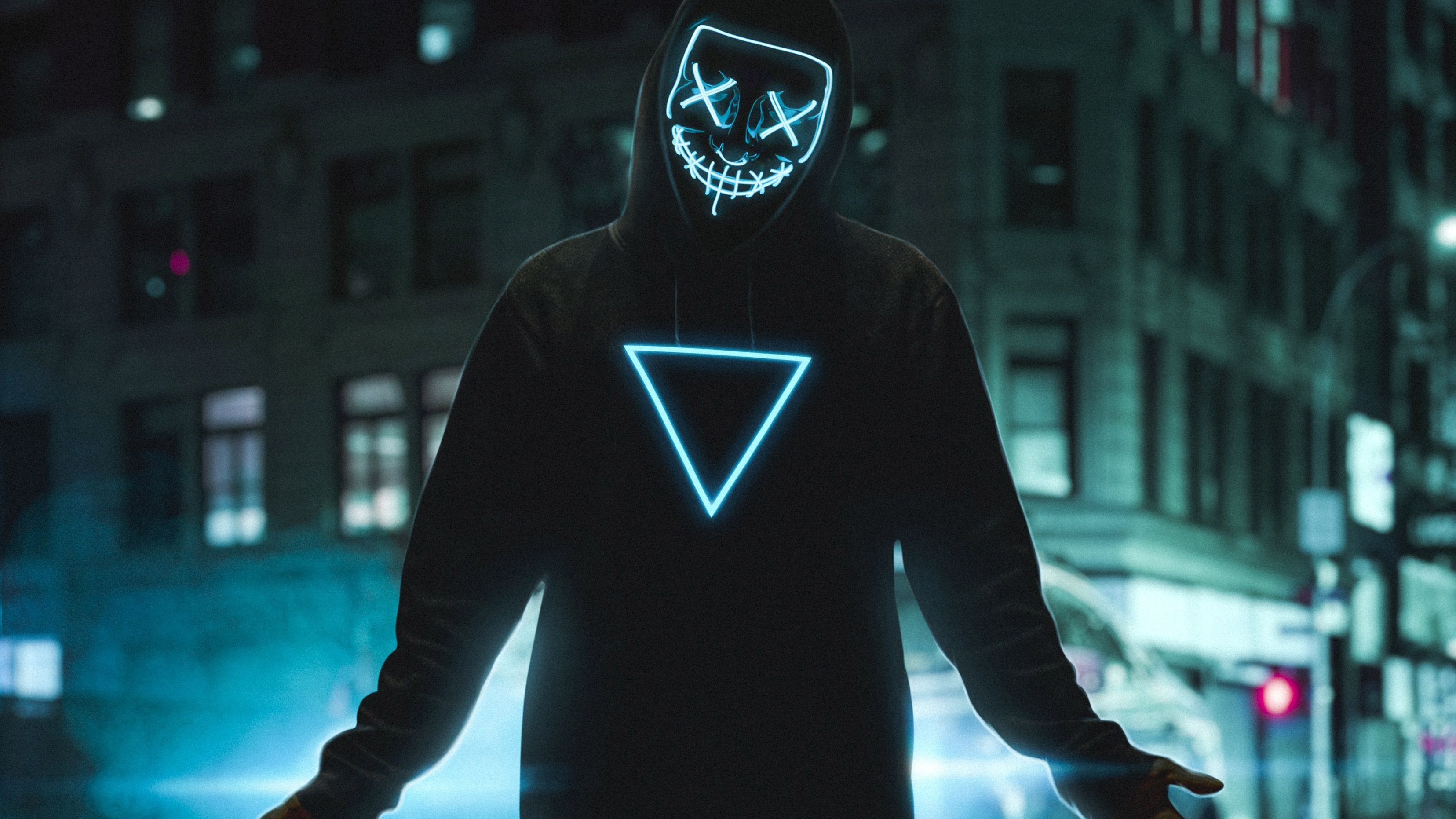 3320x1870 Neon Mask Boy 4k, HD Photography, 4k Wallpaper, Image, Background, Photo and Picture, Desktop