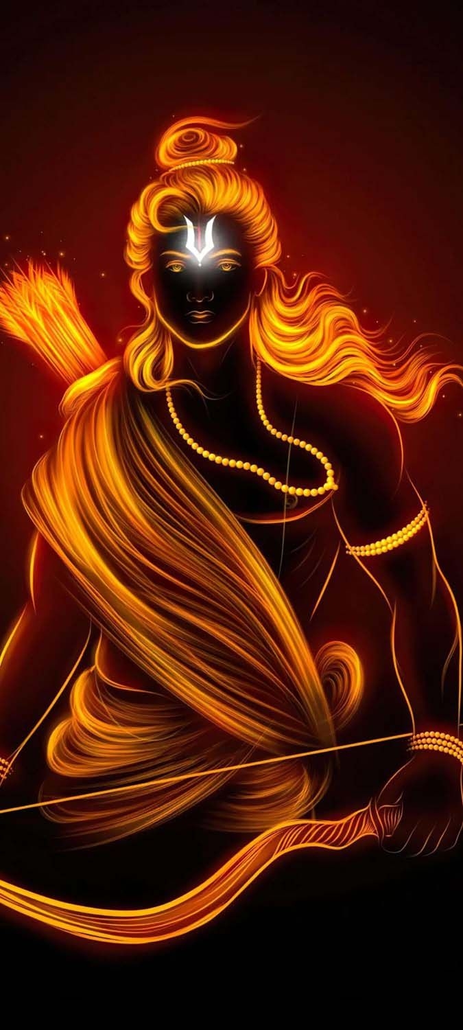 680x1500 Shree Ram Neon iPhone Wallpaper HD, Phone