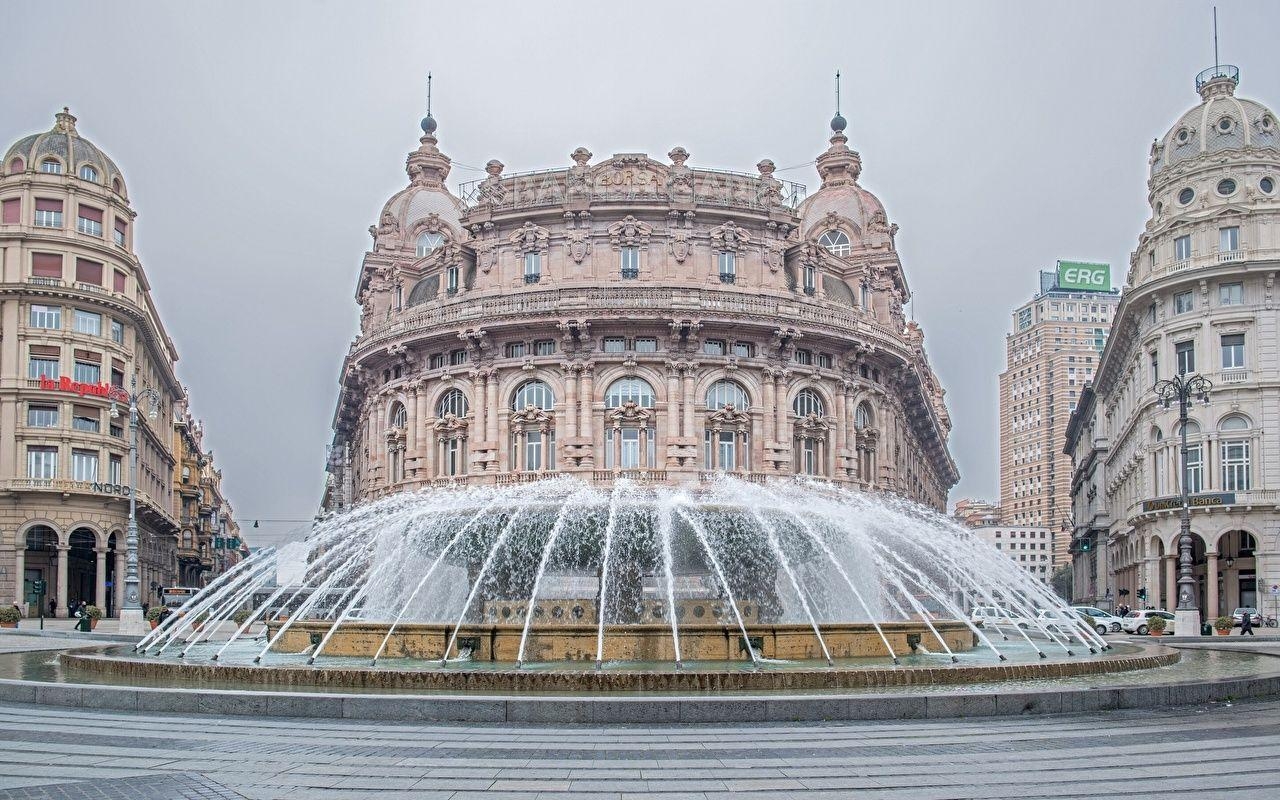 1280x800 Wallpaper Italy Fountains Genoa Cities, Desktop