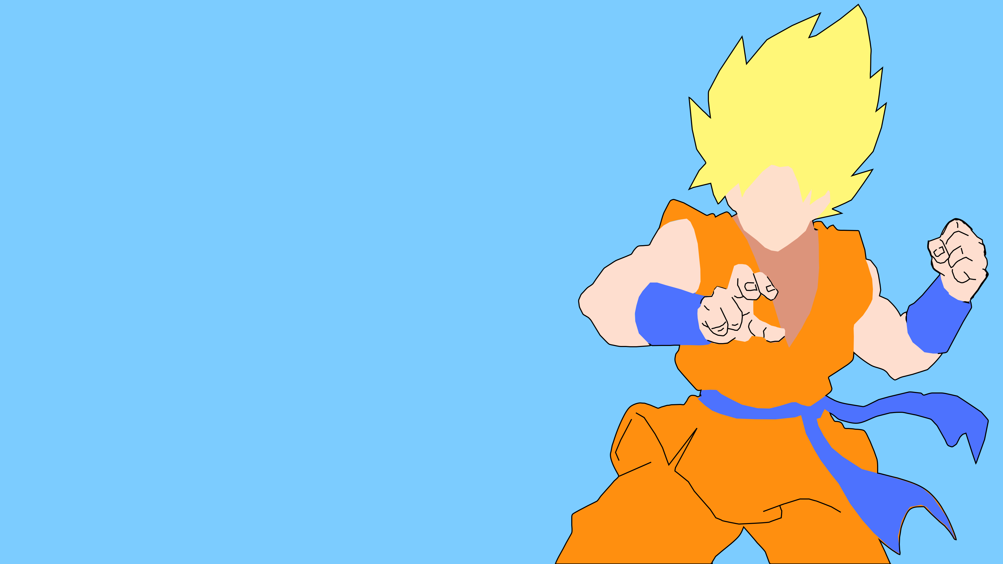 3840x2160 My minimalist Goku wallpaper, high quality version available in the comments, Desktop