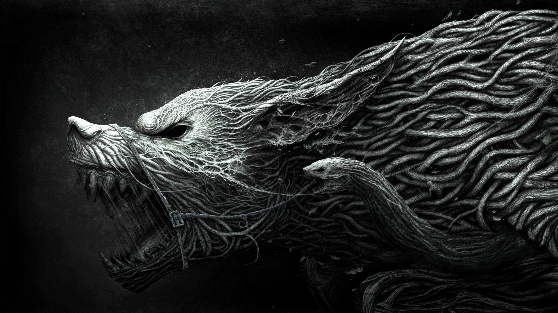 1920x1080 Tribal Wolf Wallpaper, Desktop