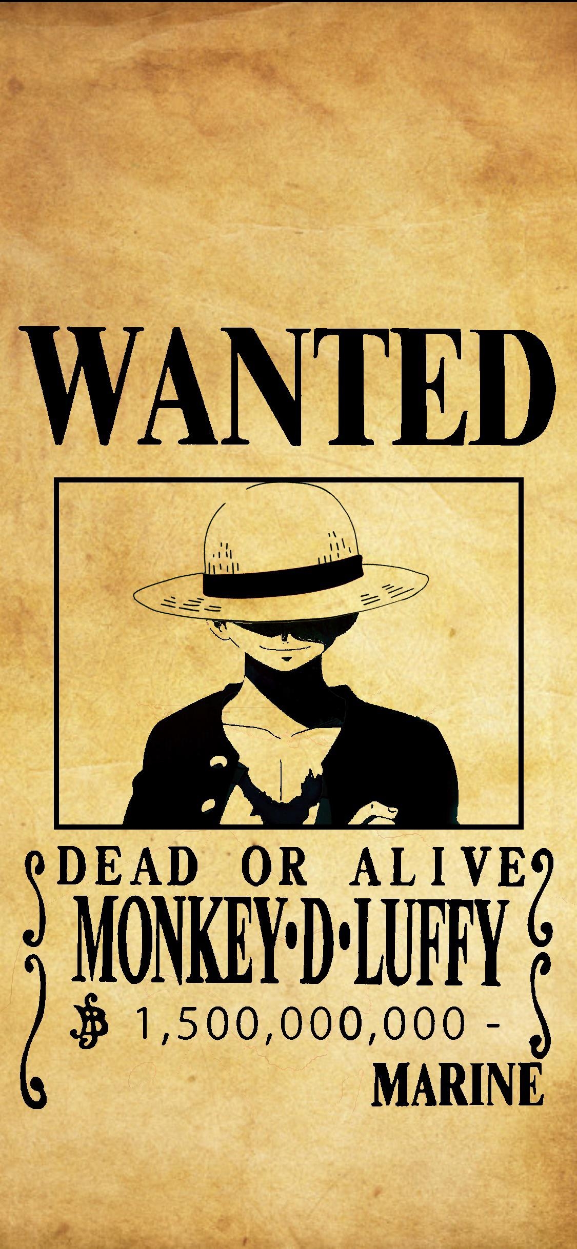 1130x2440 One Piece Wallpaper Wanted Poster.animenimania.blogspot.com, Phone