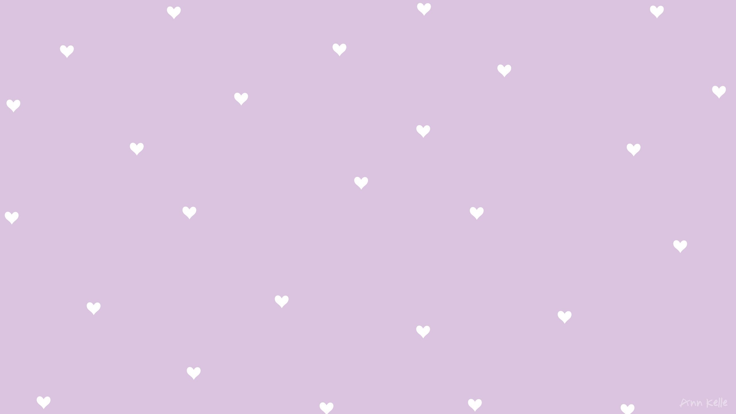 2560x1440 Purple Hearts Wallpaper, Desktop