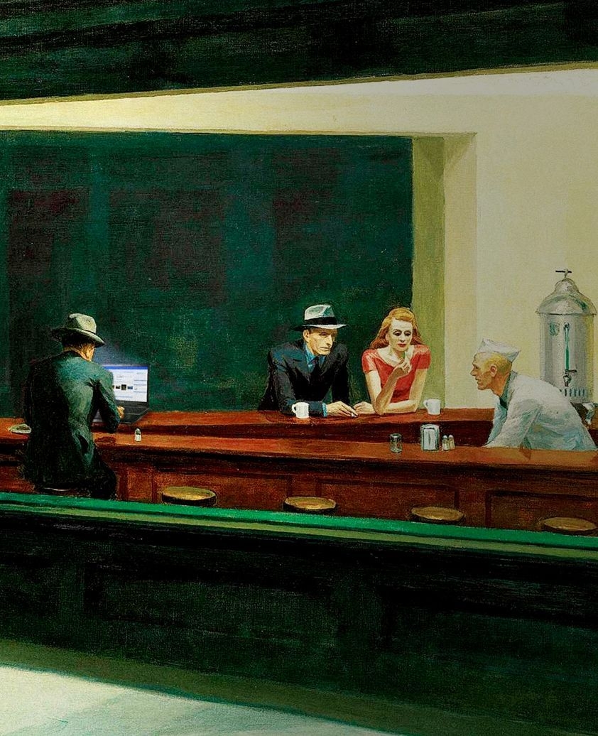 850x1040 Social Nighthawks. IPhone Art, Edward Hopper Paintings, Art Wallpaper, Phone