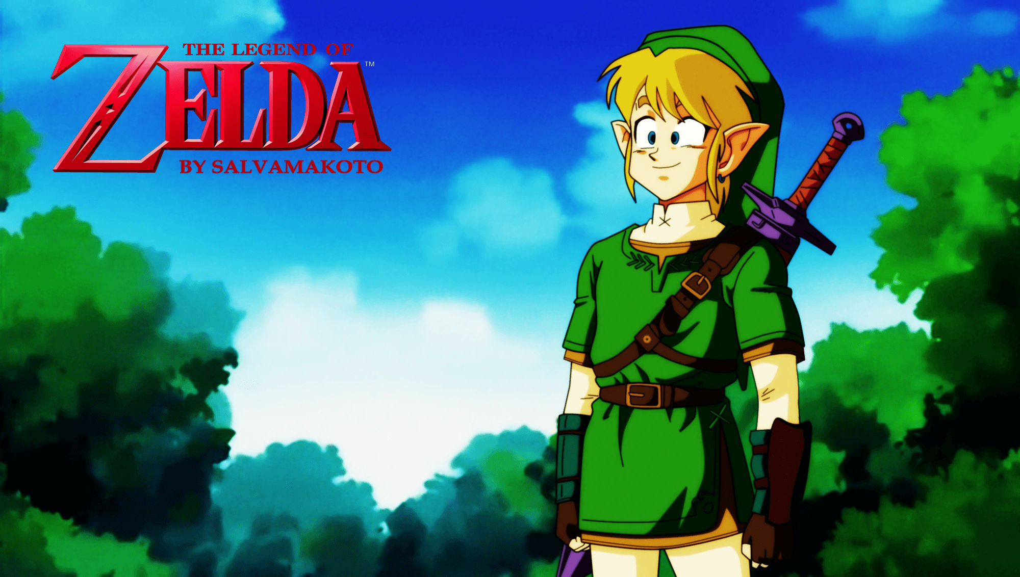 2000x1140 Link DBZ Style Anime Crossover Crossover, the Legend Of Zelda, link, Desktop