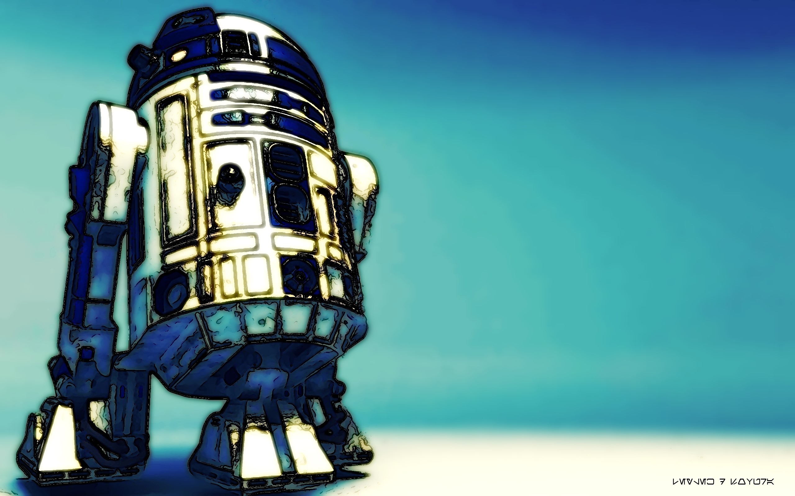 2560x1600 Wallpaper / Leylek.D.Sovura, Artwork, R2 D Star Wars, Star Wars Droids, Blue Free Download, Desktop