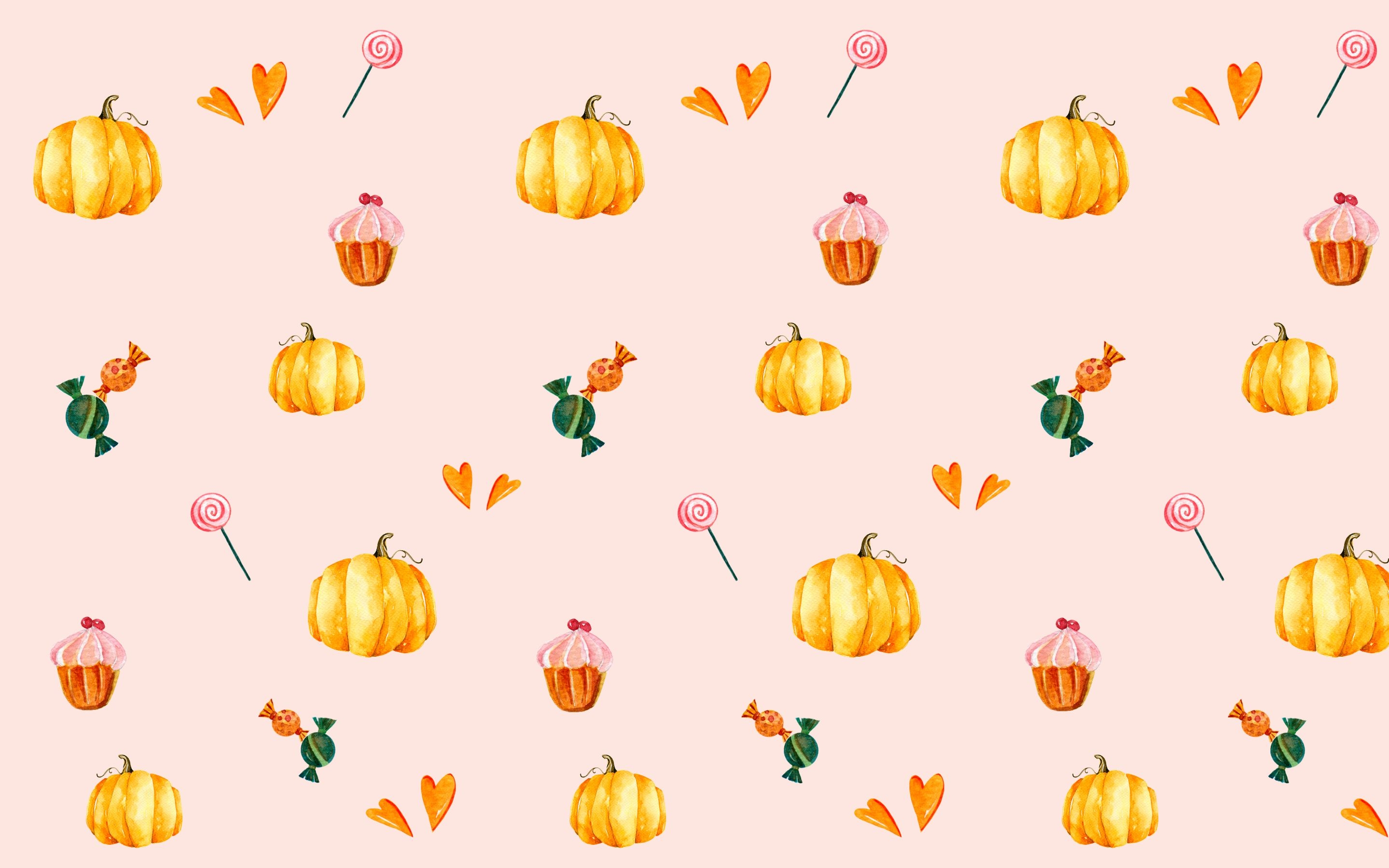 2880x1800 PASTEL PUMPKINS AND SWEET TREATS DESKTOP WALLPAPER, Desktop