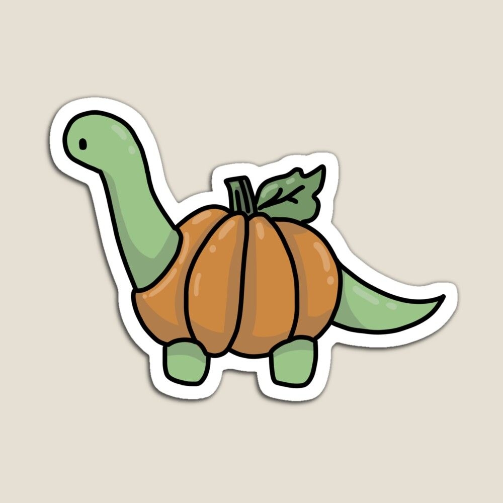 1000x1000 Halloween Brontosaurus Apatosaurus Dinosaur Wearing Pumpkin Jack O&; Lantern Magnet By Bassoongirl123. Dinosaur Stickers, Cute Laptop Stickers, Cute Stickers, Phone