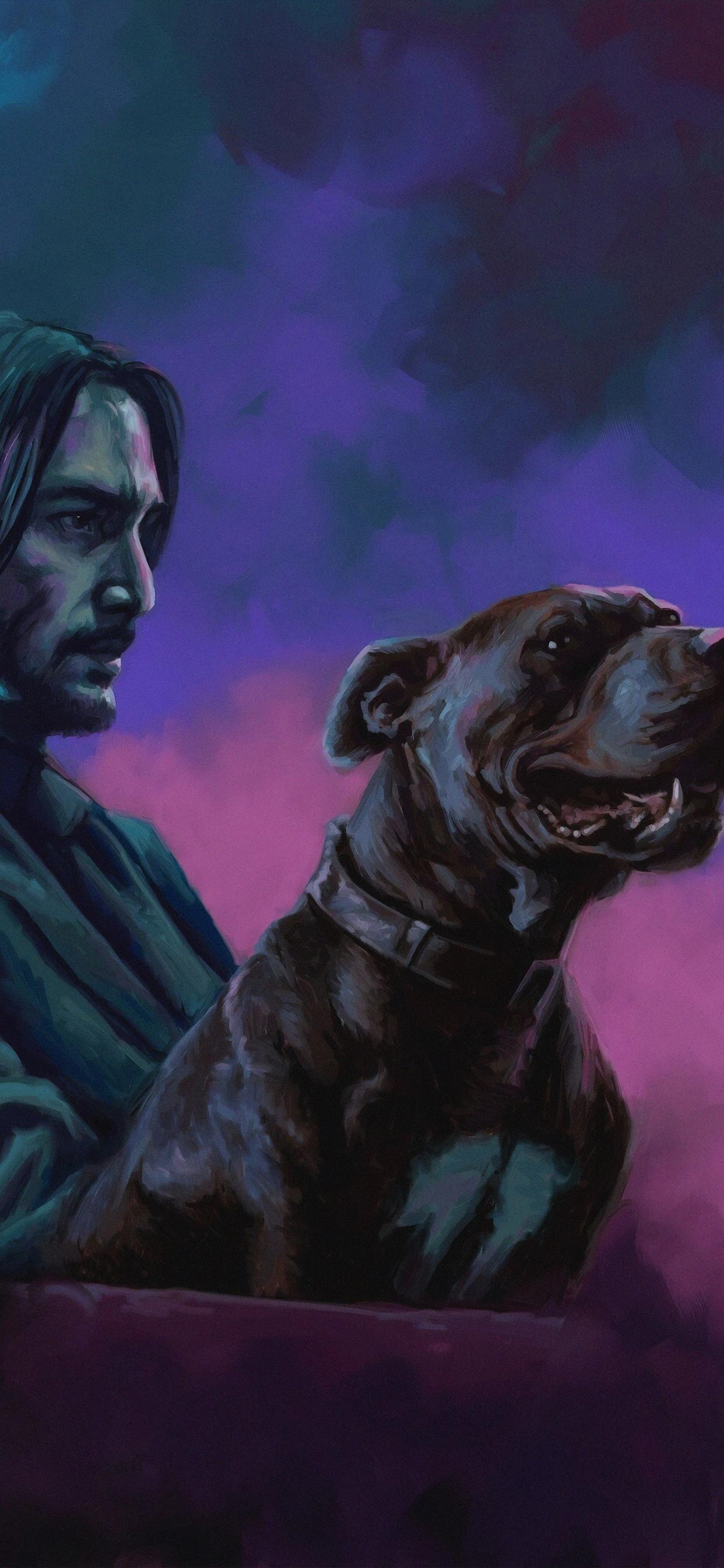 1250x2690 john wick with dog iPhone Wallpaper Free Download, Phone