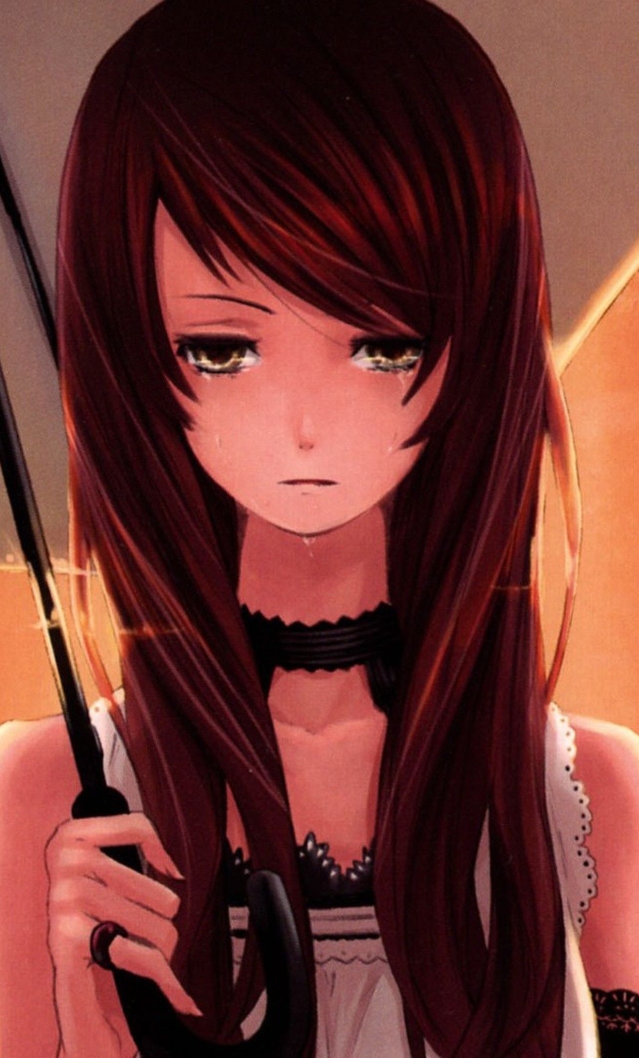 1280x2120 Sad Anime Girl Picture Girl Sad Wallpaper & Background Download, Phone