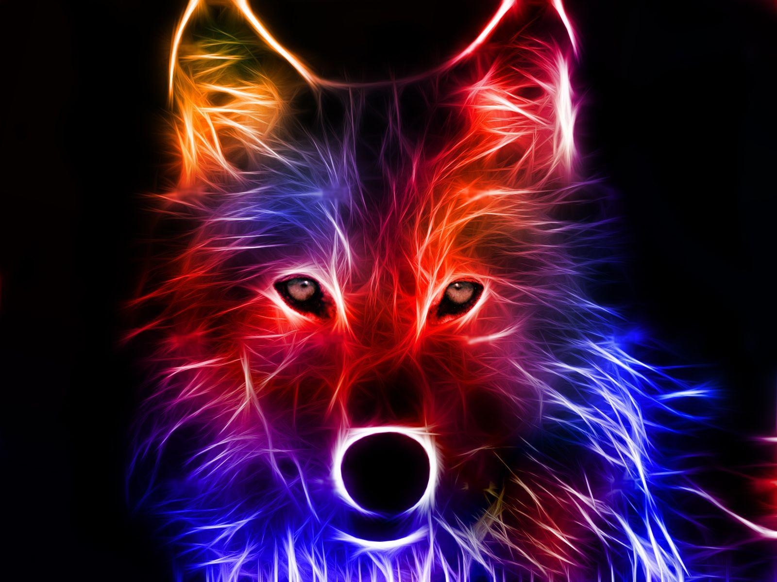 1600x1200 Digital Red Wolf Wallpaper, Desktop