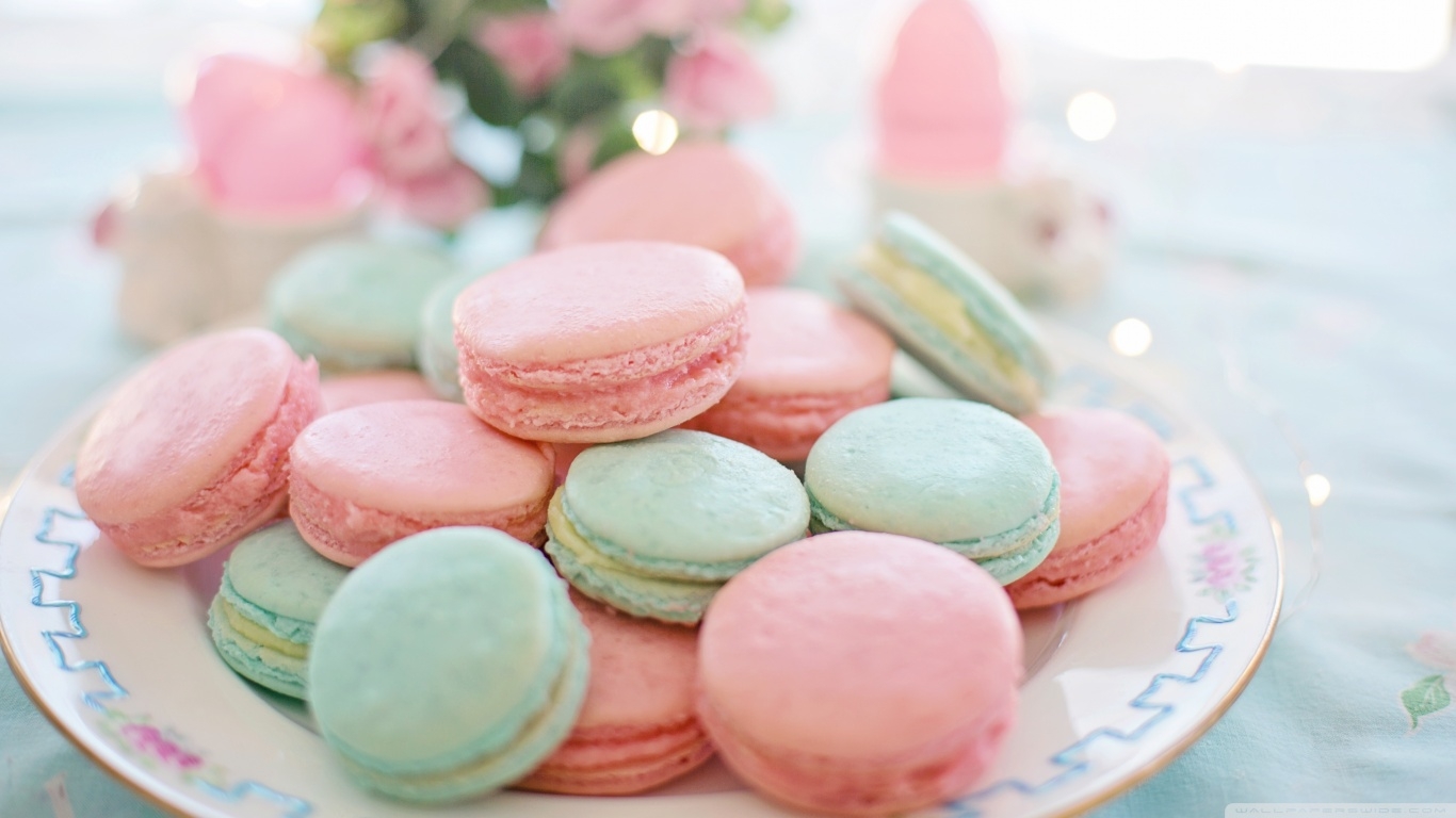 1370x770 Pastel Macarons Aesthetic Ultra HD Desktop Background Wallpaper for 4K UHD TV, Widescreen & UltraWide Desktop & Laptop, Tablet, Desktop