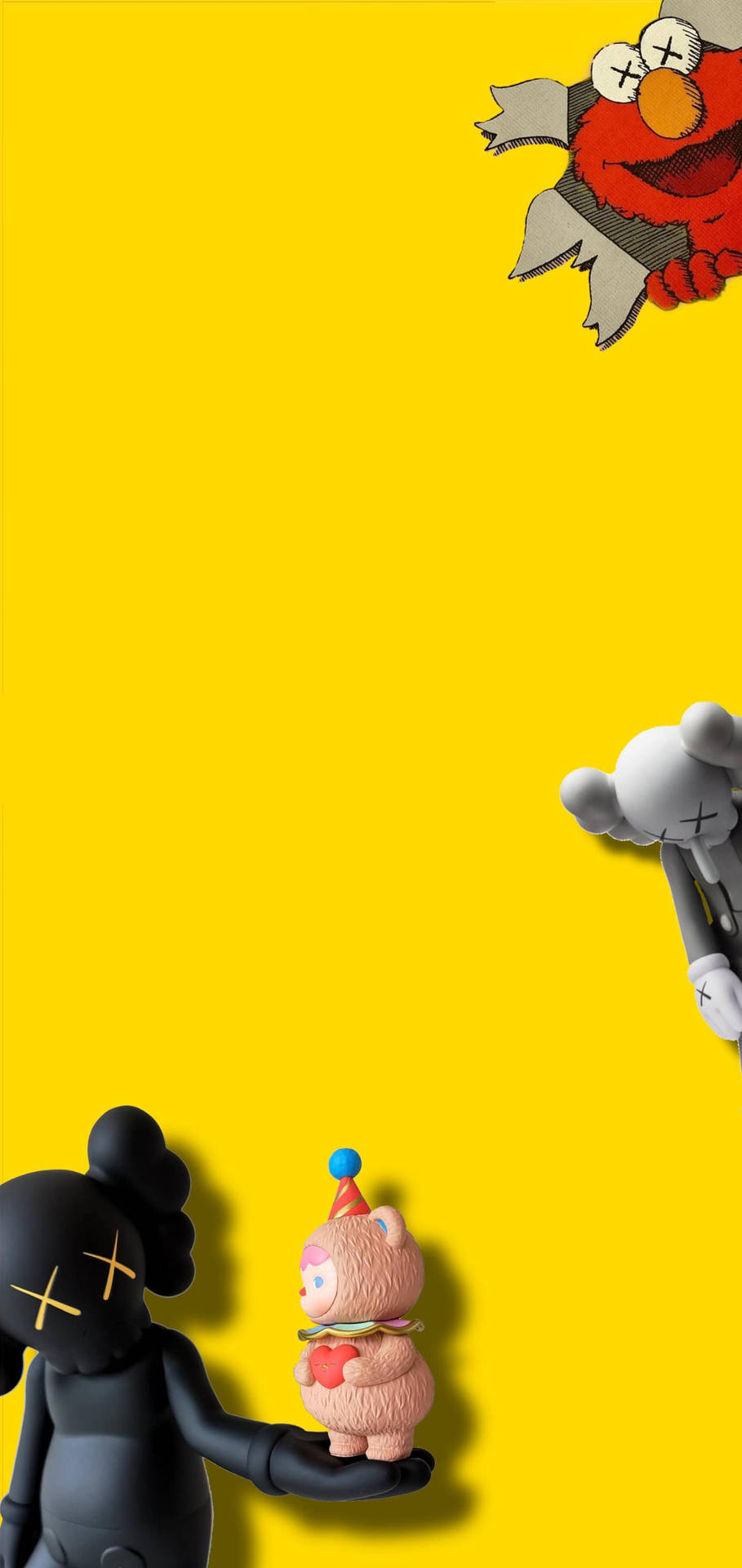 910x1920 Download KAWS And Elmo Border Wallpaper, Phone