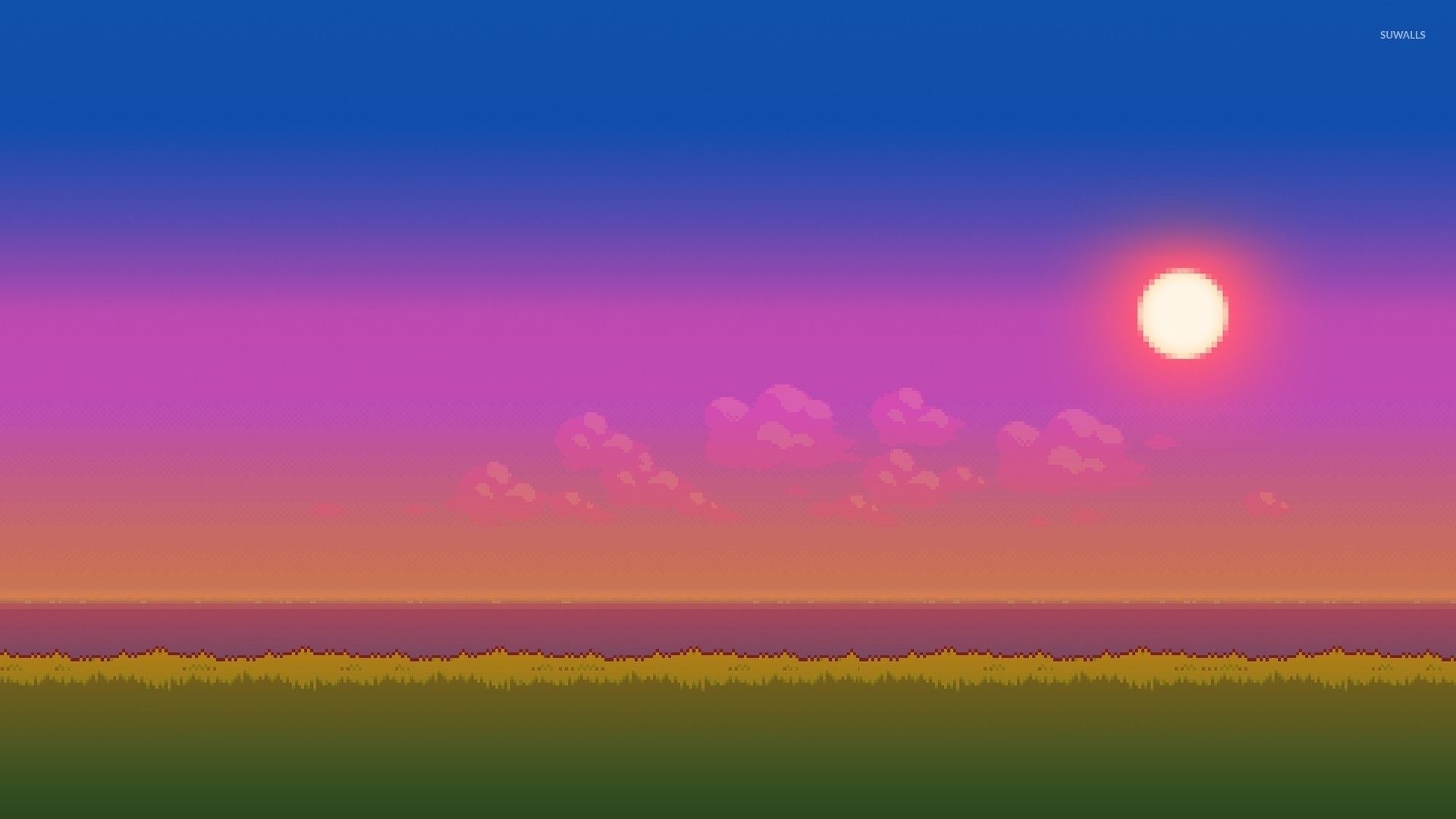 1920x1080 Hd Sunset Aesthetic Wallpaper #wallpaperphoneaestheticpixelart, Desktop