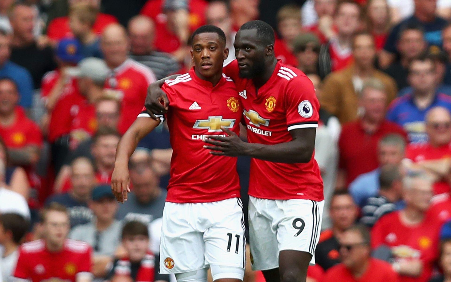 1920x1200 Download wallpaper Romelu Lukaku, Anthony Martial, Manchester, Desktop