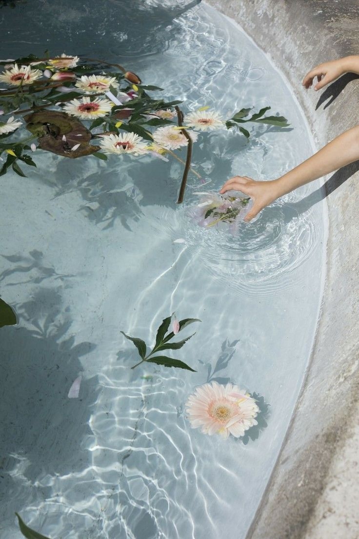 740x1110 bathtub flowers. Blue aesthetic pastel, Light blue aesthetic, Baby blue aesthetic, Phone