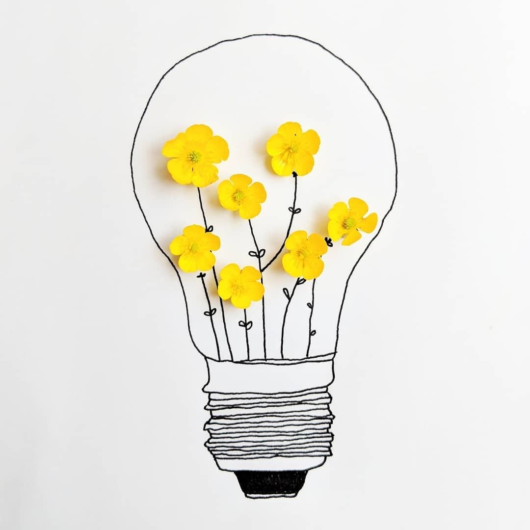 1080x1080 art, aesthetic, draw, wallpaper, cute, inspiration, yellow, floral, flowers, lamp, simple ,. Flower drawing design, Cute flower drawing, Flower drawing, Phone