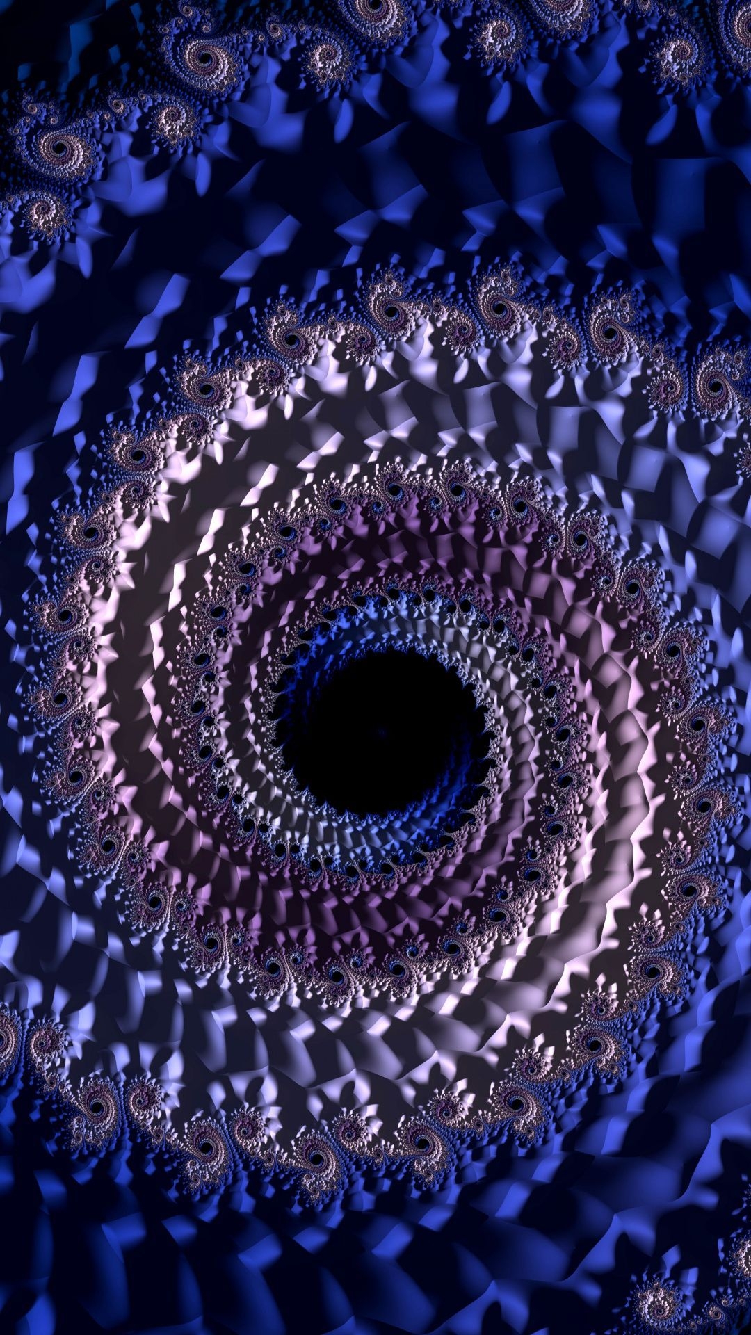 1080x1920 Blue fractal, vortex, swirling, 3D pattern wallpaper,. Fractals, 3D phone wallpaper, Fractal patterns, Phone