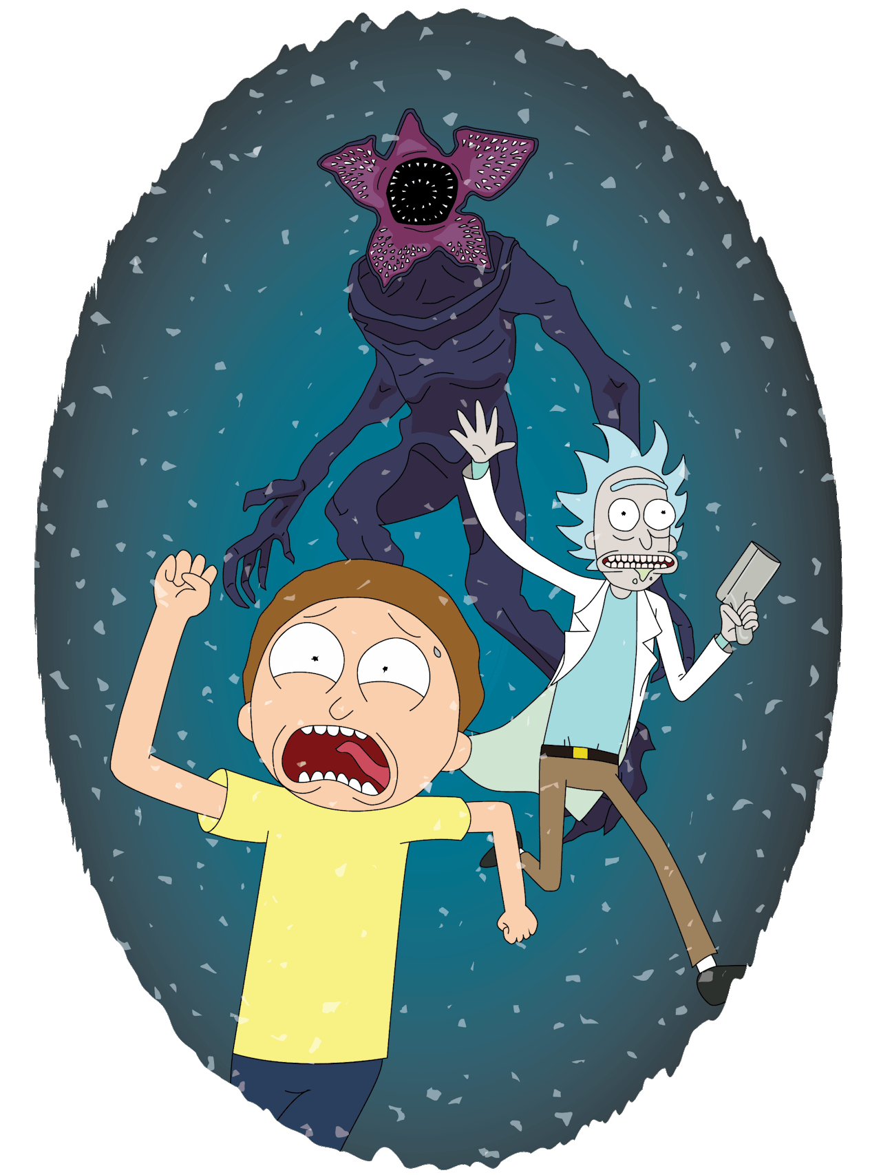 1280x1710 Rick and Morty meet the Demogorgon, Phone