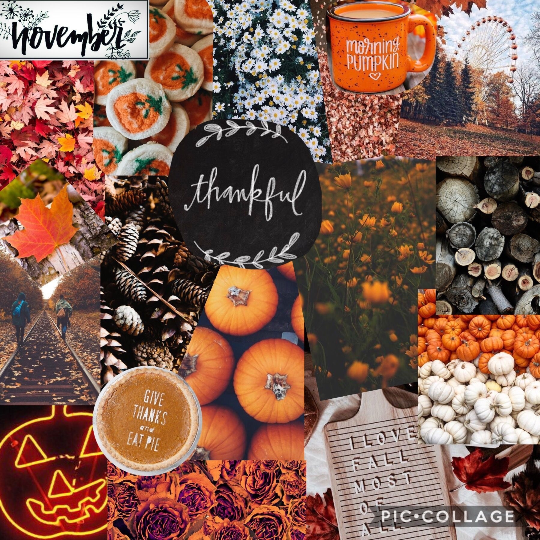 1800x1800 November aesthetic collage. Thanksgiving wallpaper, November wallpaper, Thanksgiving collage, Phone