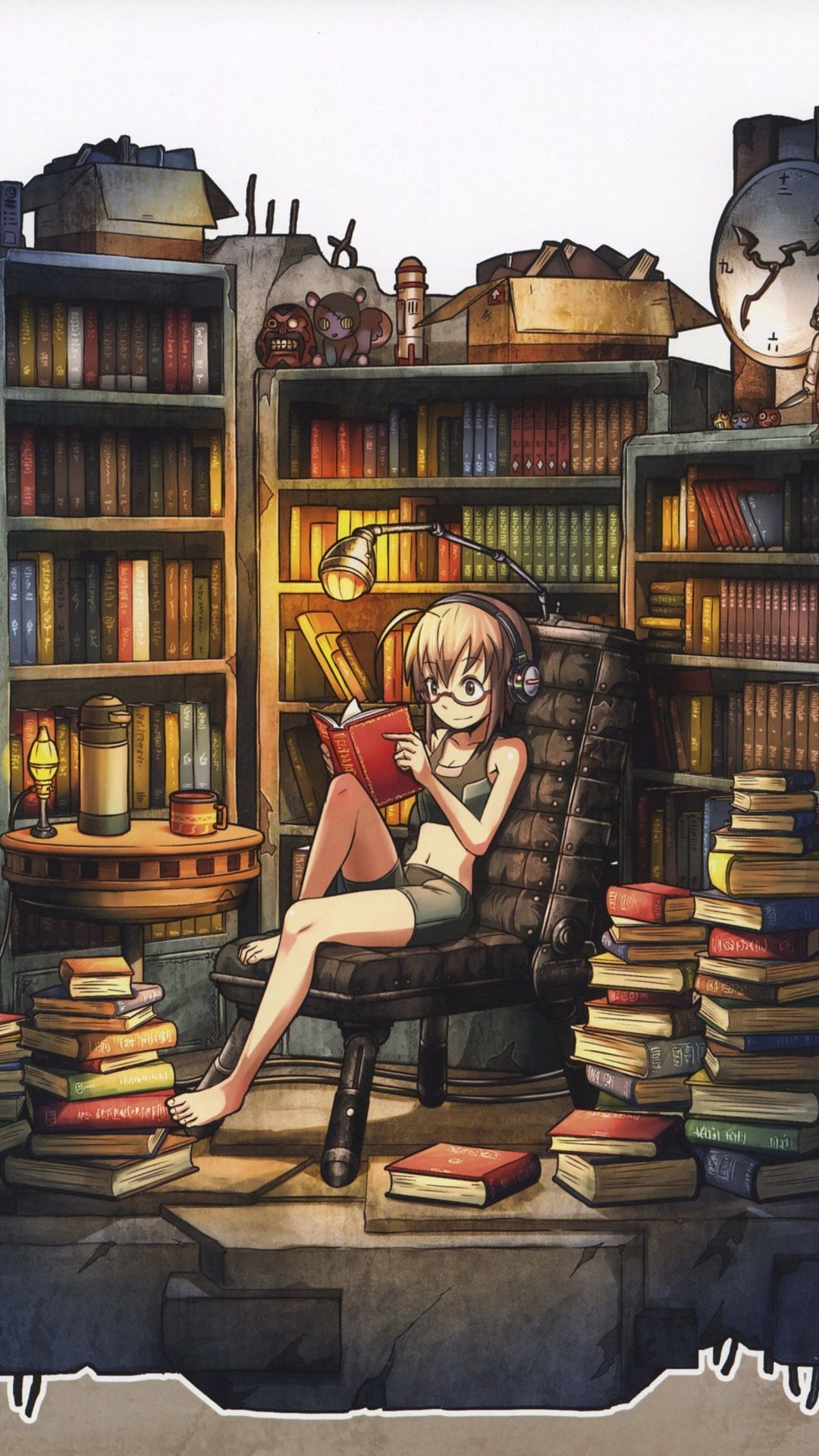 1080x1920 professeurs, éducateurs. Anime, Anime book, Girl reading, Phone