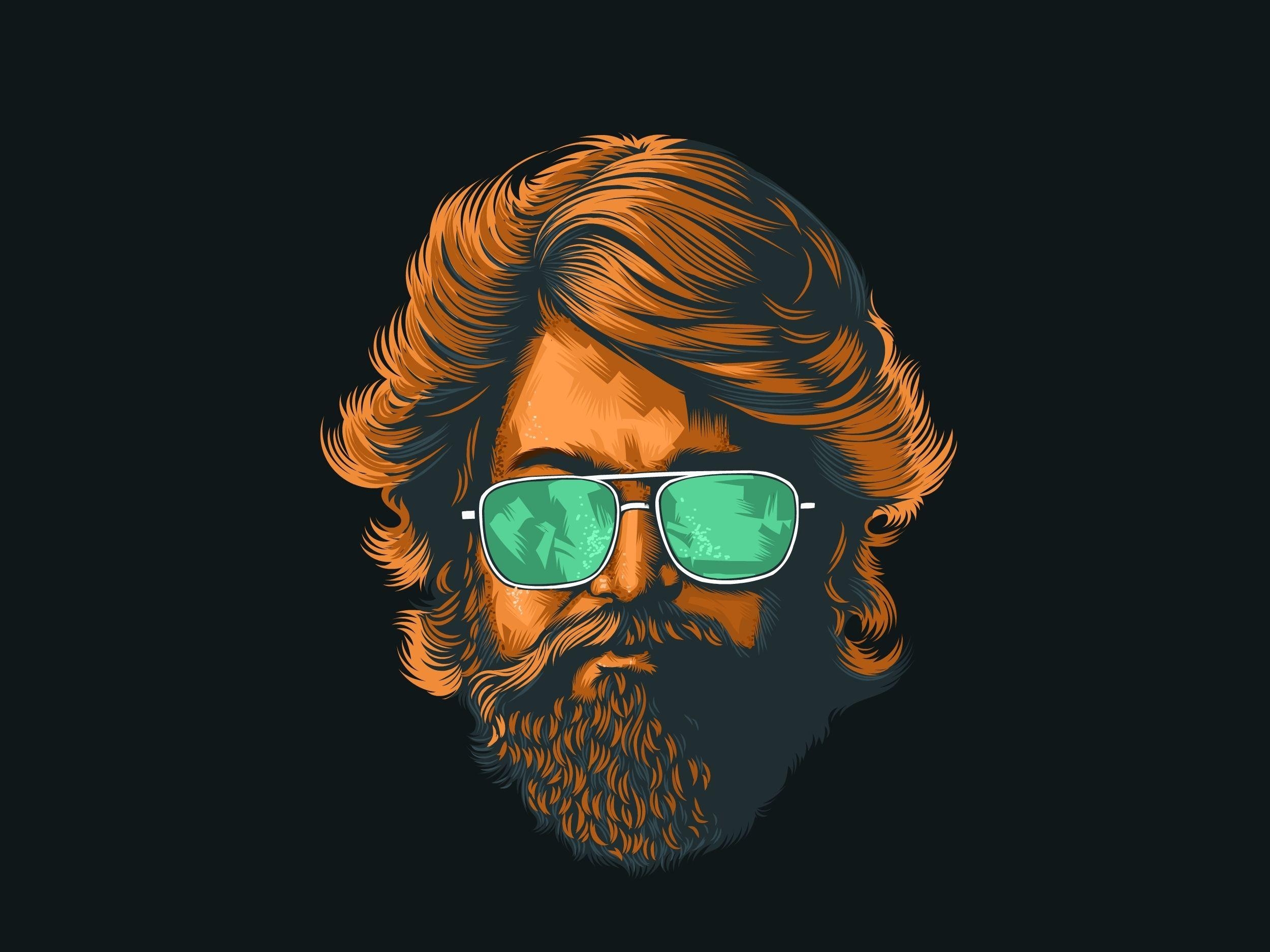 2500x1880 KGF. Beard art, Portrait illustration, Beard logo, Desktop