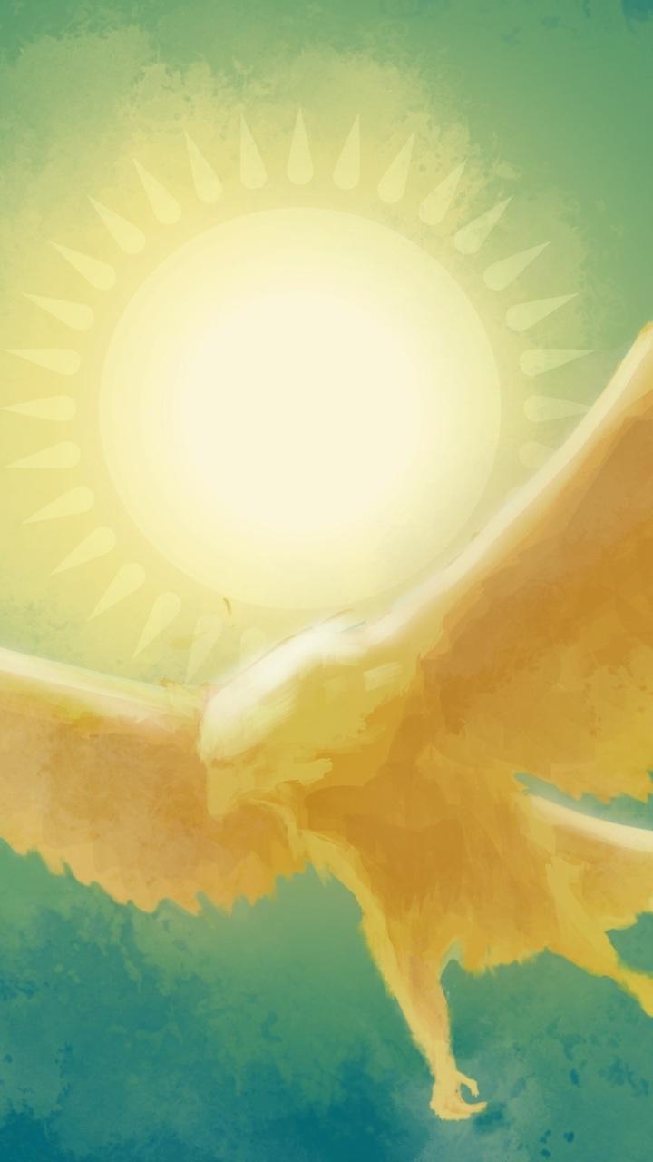 720x1280 kazakhstan, the sun, painting, flag, ornament, eagle, Phone