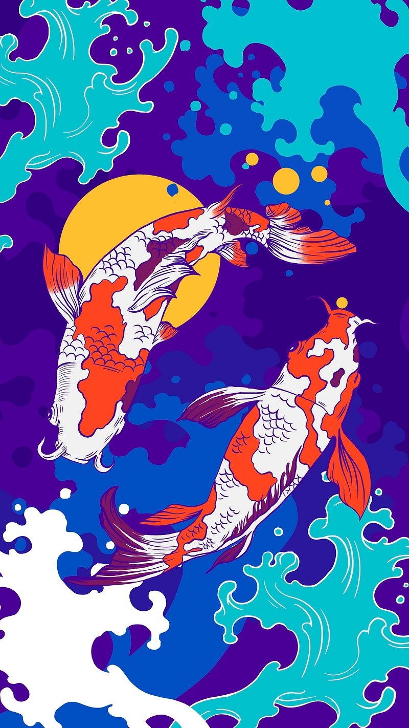 800x1430 Koi carp fish iPhone wallpaper, Phone