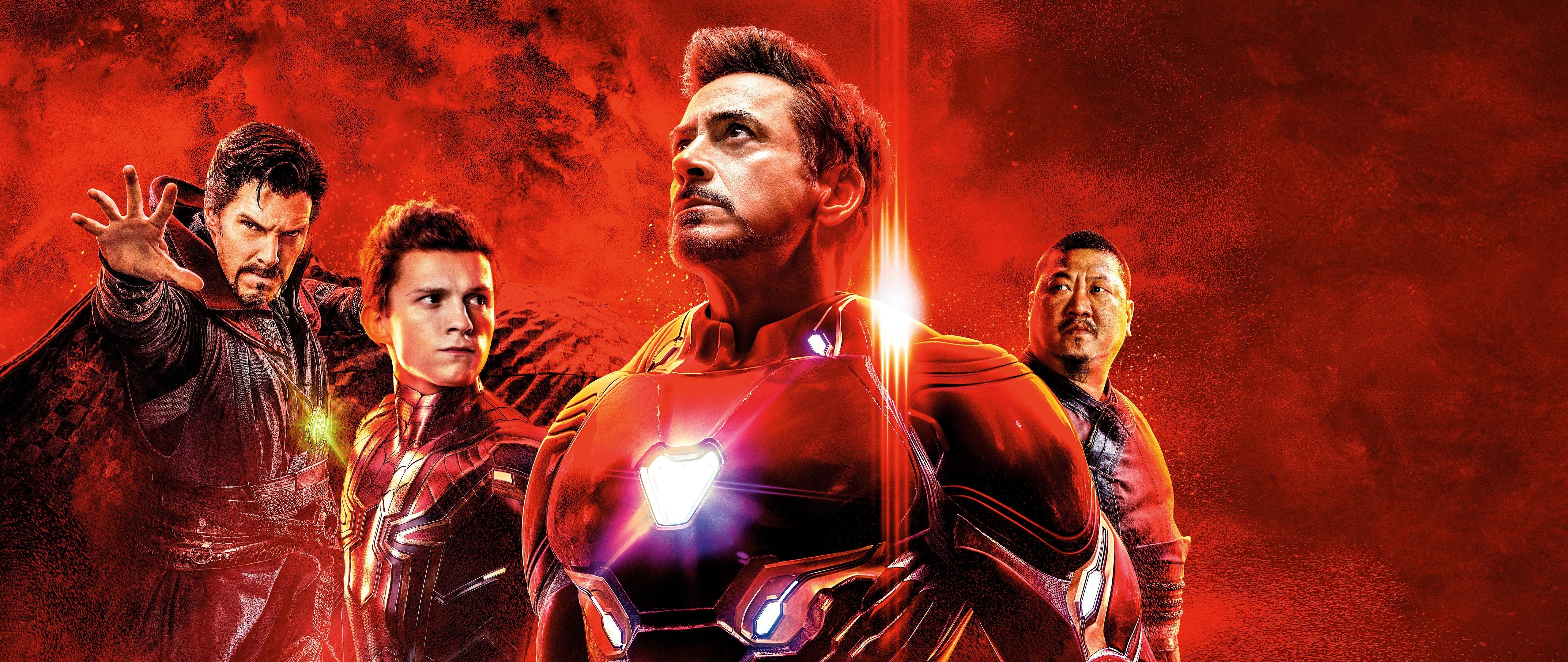 5120x2160 Avengers: Endgame Iron Man Spider Man 8K Wallpaper, Dual Screen