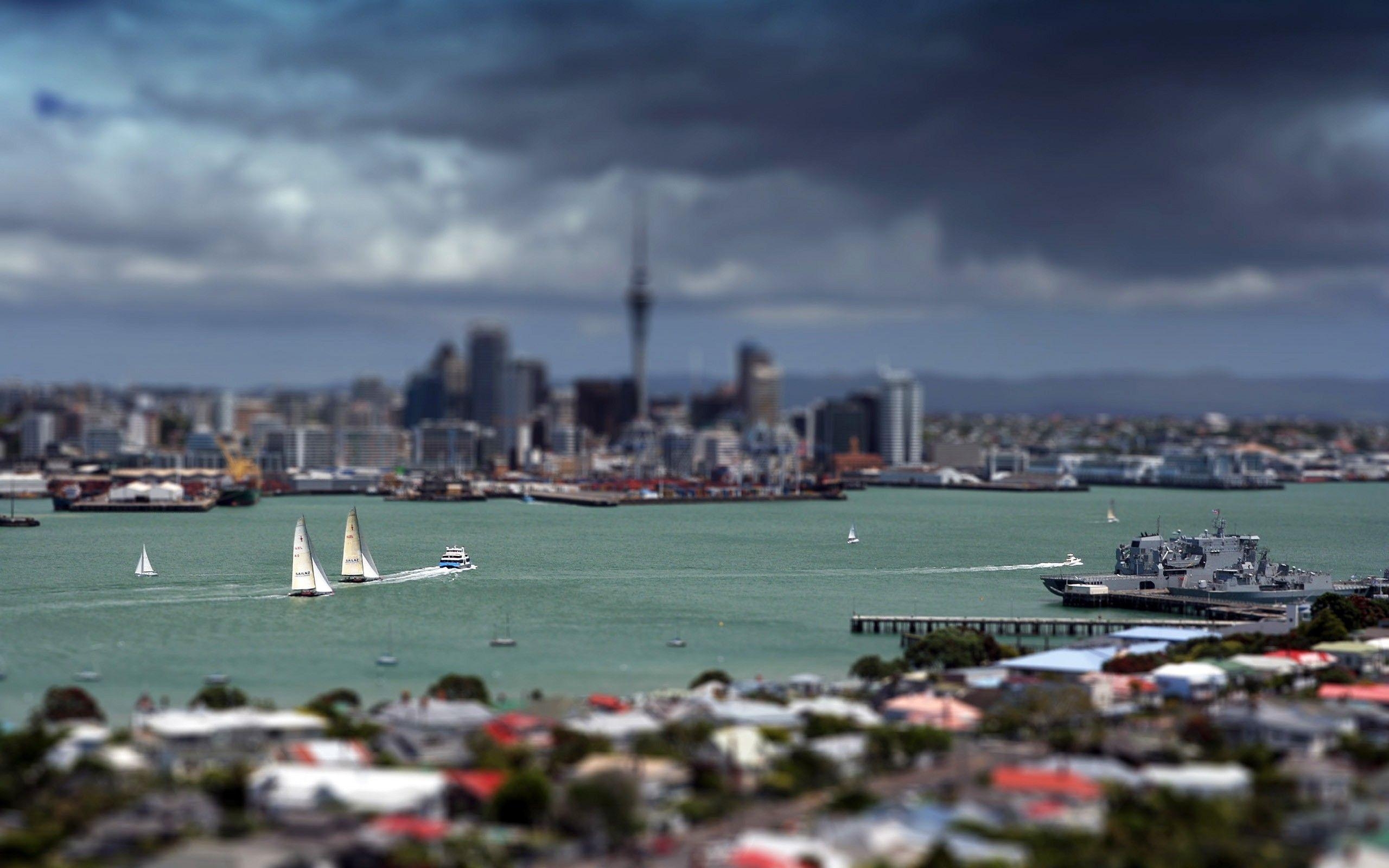 2560x1600 Auckland City Tilt Shift wallpaper, Desktop