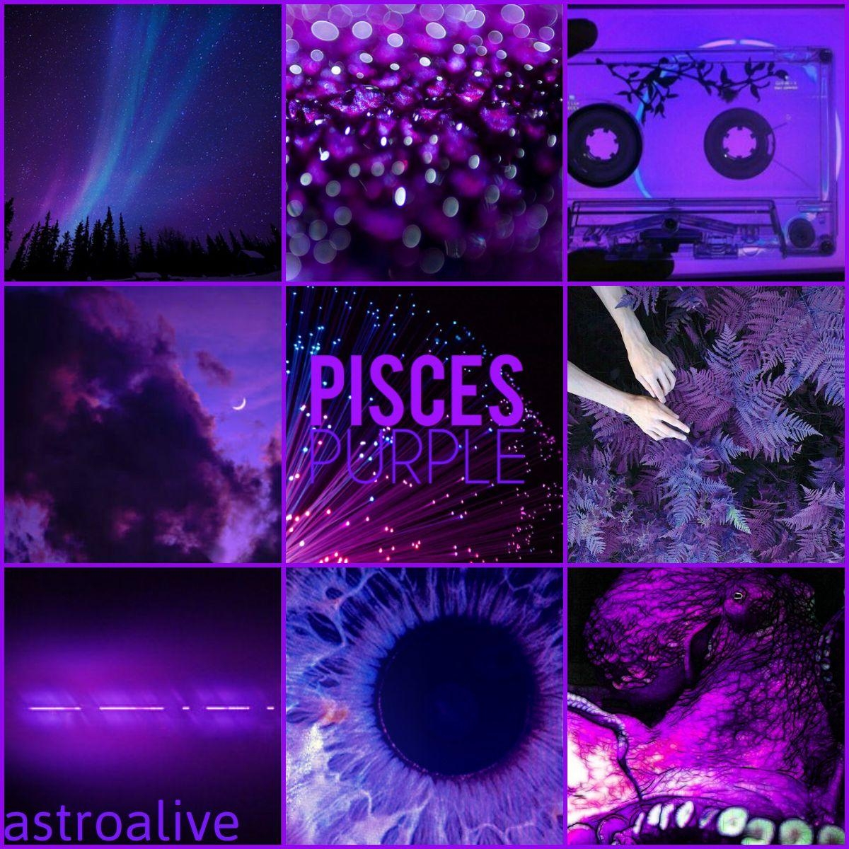 1200x1200 Astrology Color Aesthetic: Pisces PurpleNegative Symbols, Phone