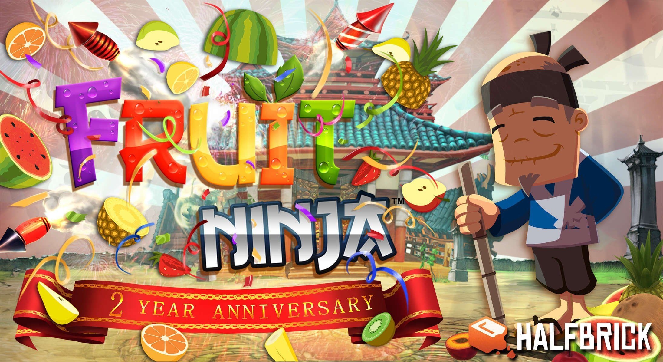 2200x1200 FRUIT NINJA KINECT xbox microsoft adventure 1fnk action warrior poster wallpaperx1196, Desktop