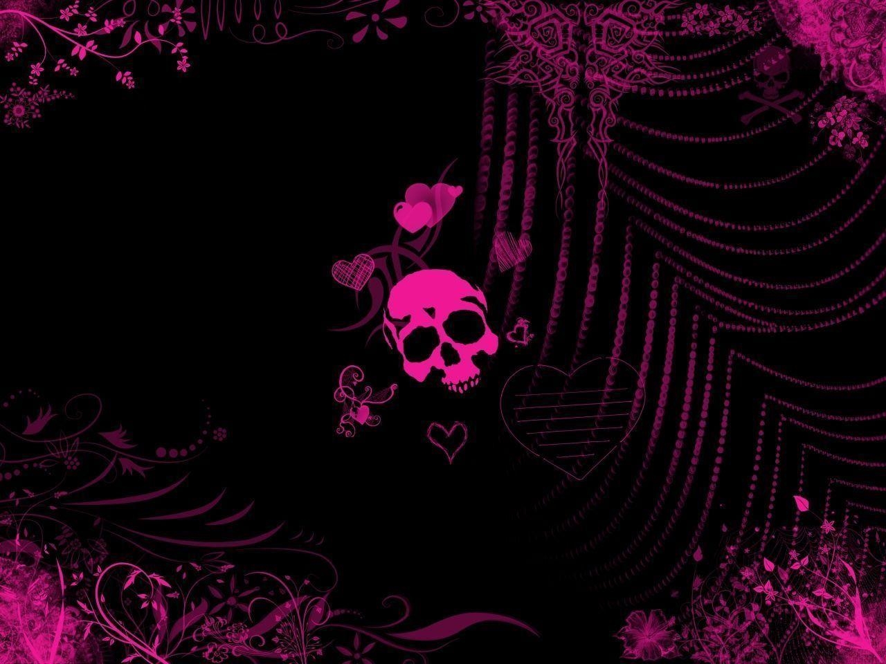 1280x960 Pink Skull Wallpaper, Desktop