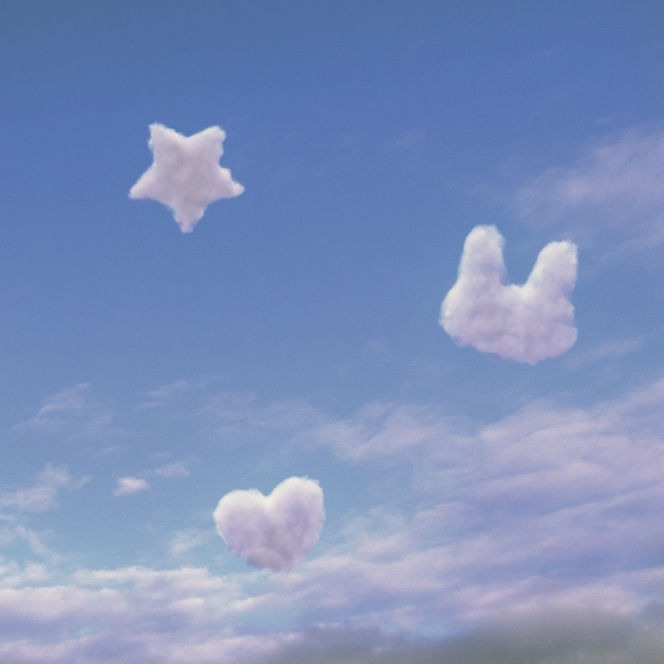 1340x1340 Bunny Clouds for NewJeans, Phone