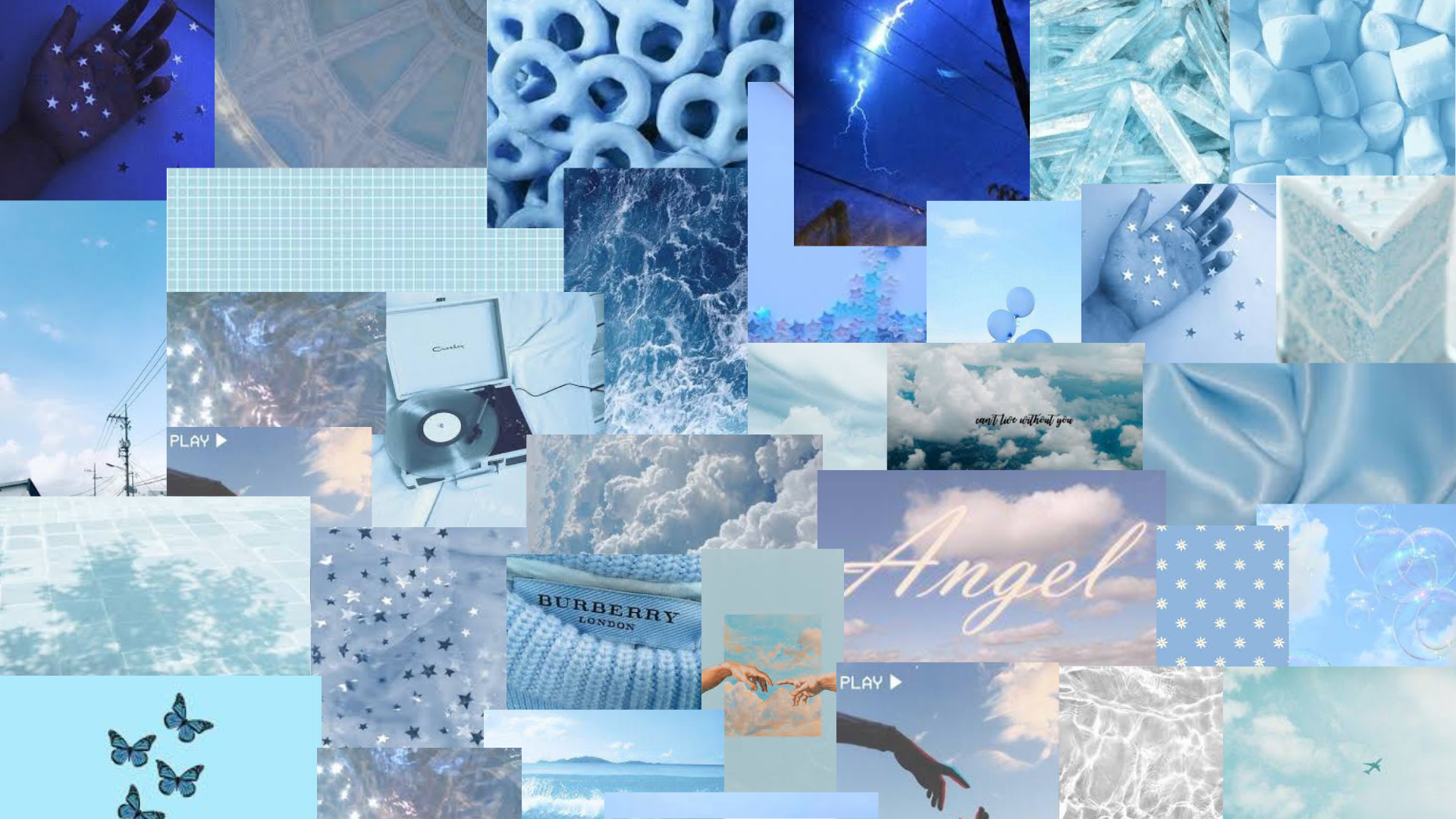 1920x1080 blue aesthetic collage wallpaper for Mac ☾. Baby blue wallpaper, Aesthetic desktop wallpaper, Pastel iphone wallpaper, Desktop